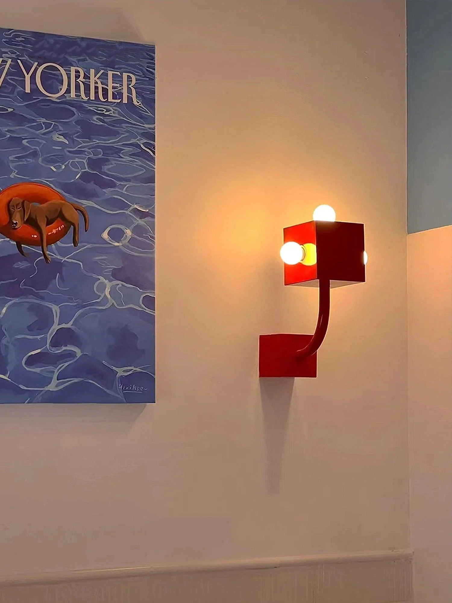 Alanna Individual Creativity Red Cube Wall Lamp - Image 8