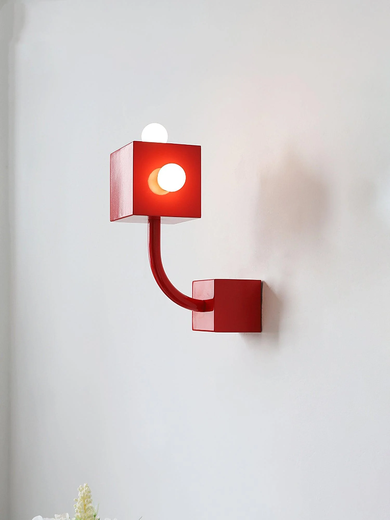 Alanna Individual Creativity Red Cube Wall Lamp - Image 9