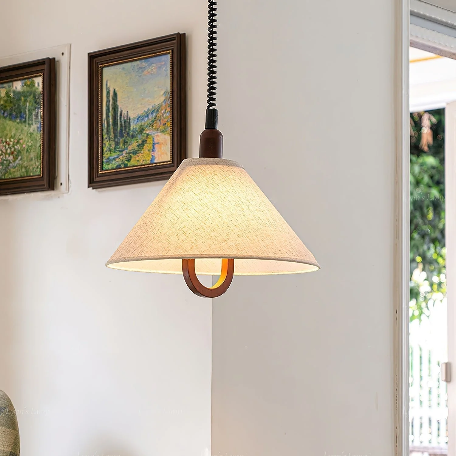Alcaria Premium Nordic Art Fabric Wood Pendant Lamp - Image 14
