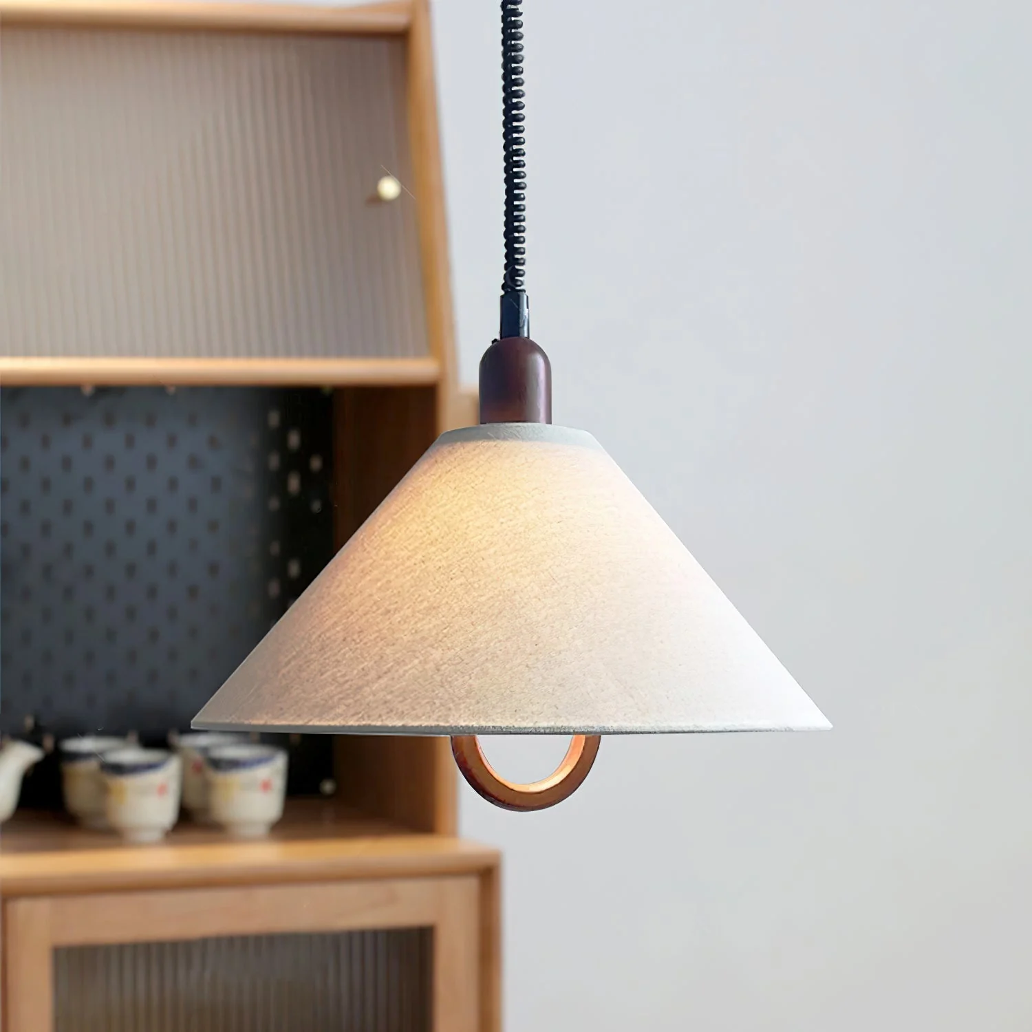 Alcaria Premium Nordic Art Fabric Wood Pendant Lamp - Image 15