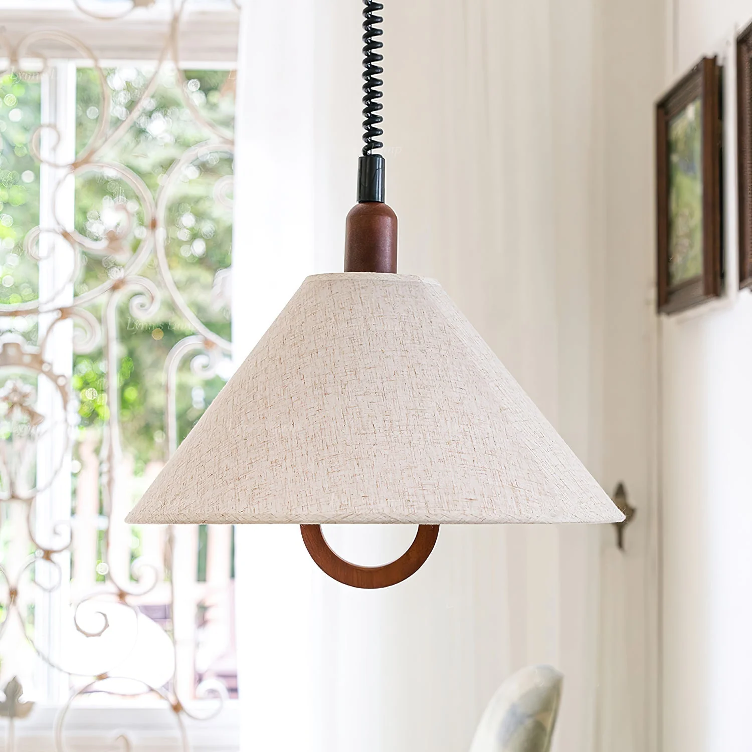 Alcaria Premium Nordic Art Fabric Wood Pendant Lamp - Image 16
