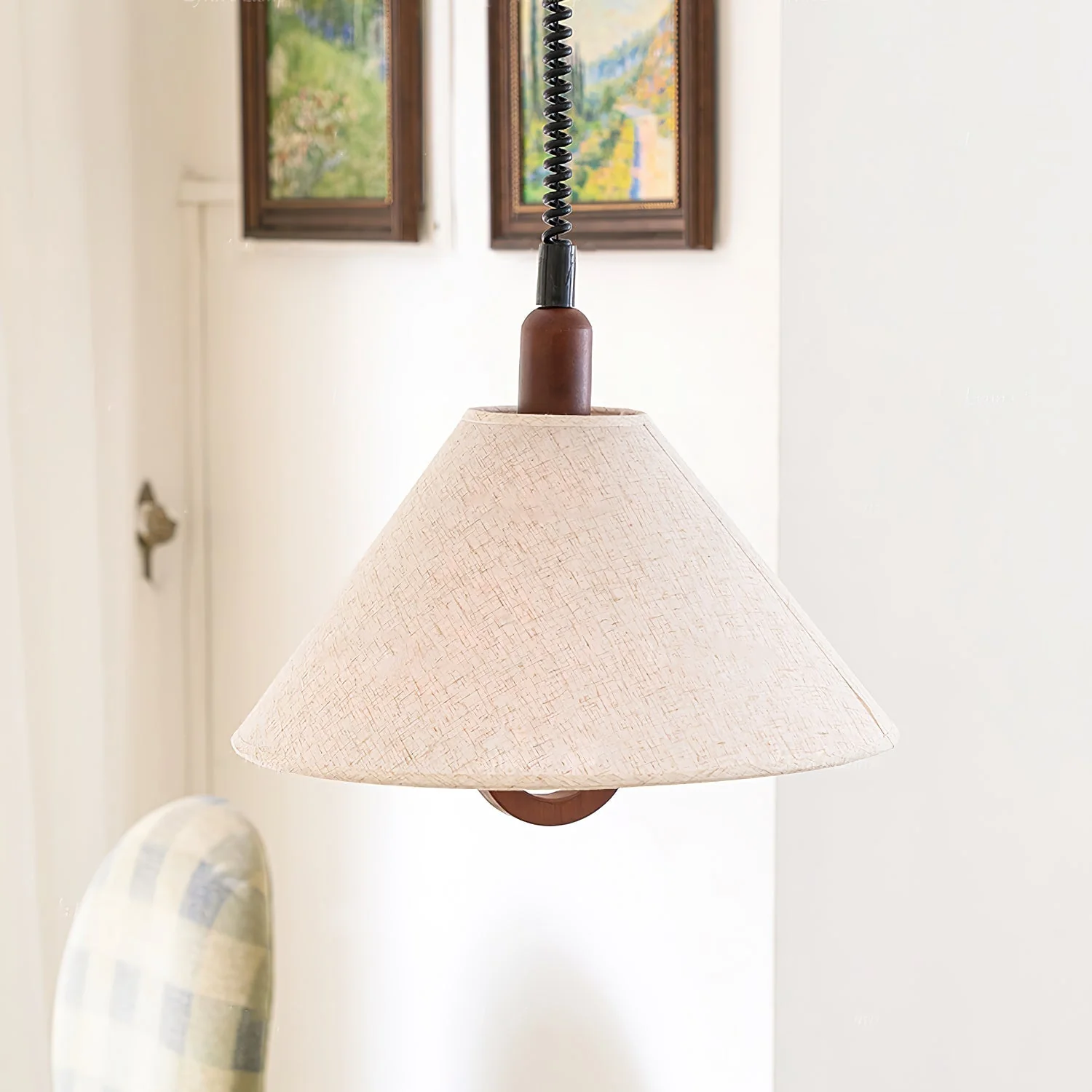 Alcaria Premium Nordic Art Fabric Wood Pendant Lamp - Image 19