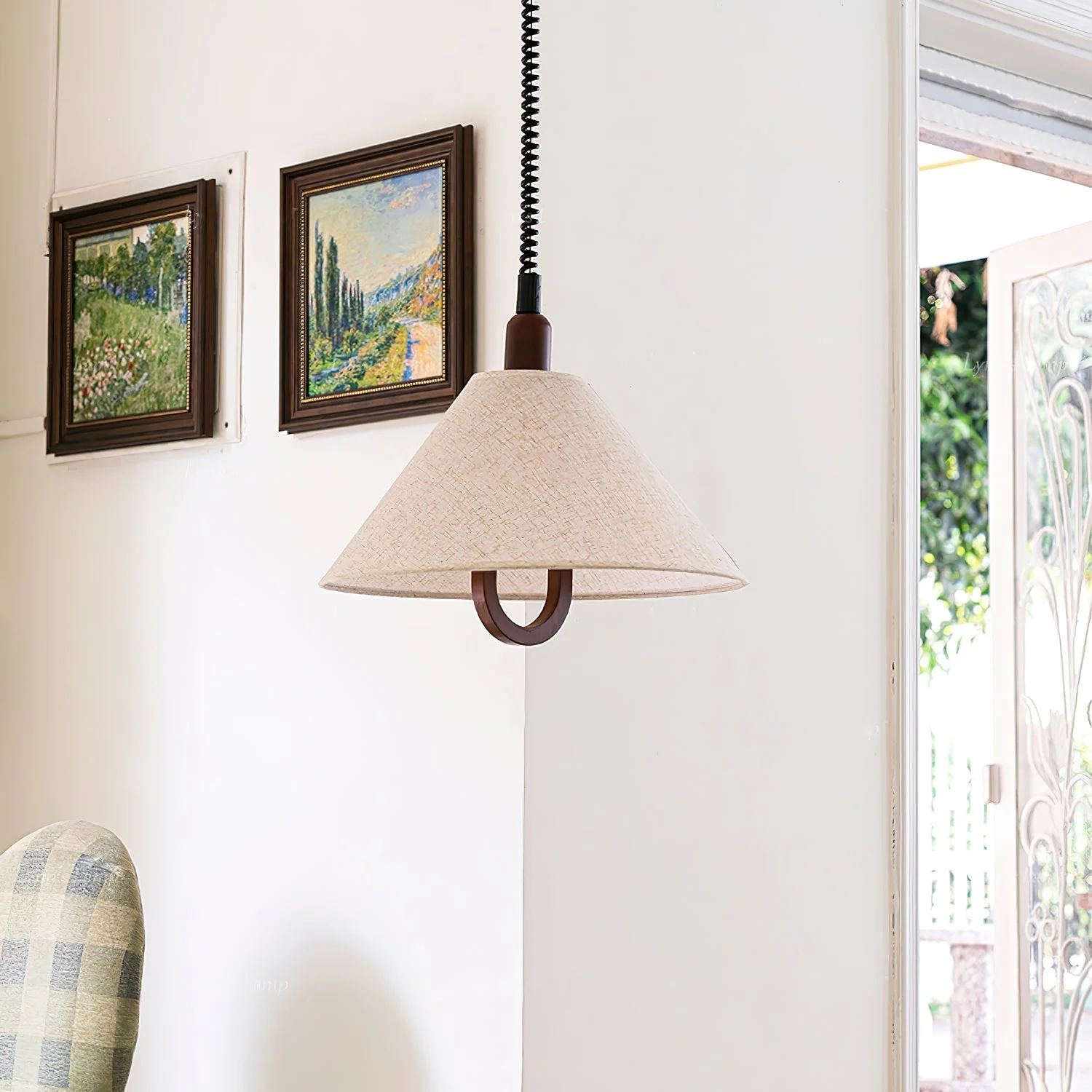 Alcaria Premium Nordic Art Fabric Wood Pendant Lamp - Image 21