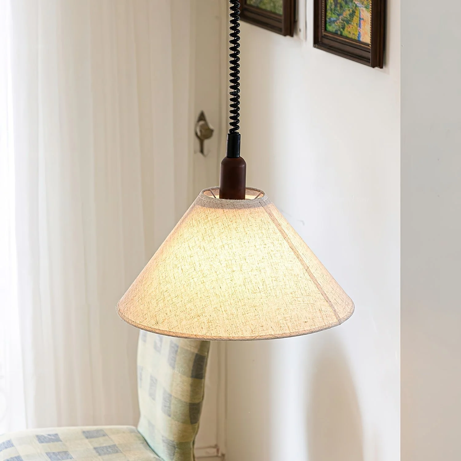 Alcaria Premium Nordic Art Fabric Wood Pendant Lamp - Image 22