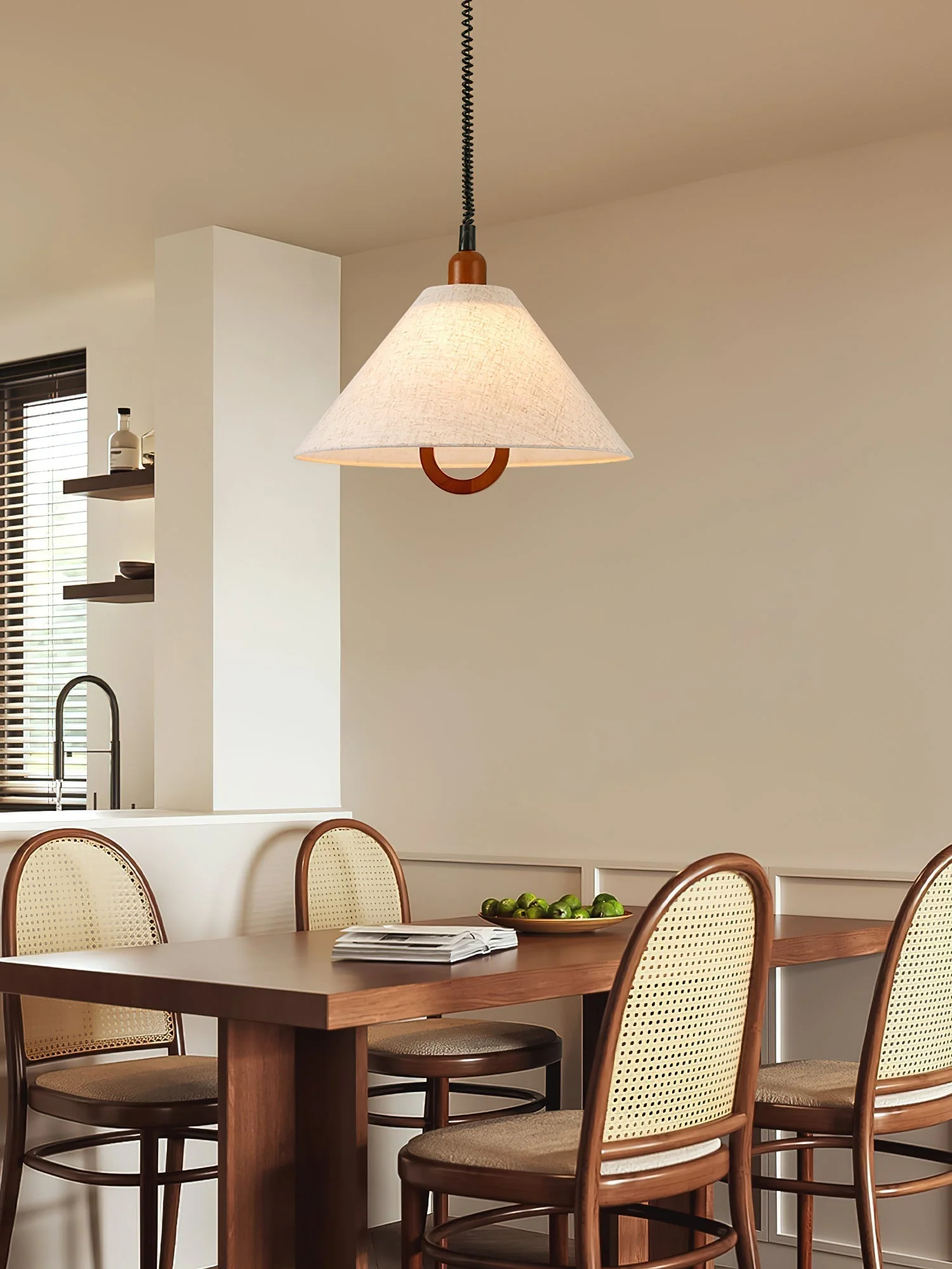 Alcaria Premium Nordic Art Fabric Wood Pendant Lamp - Image 23