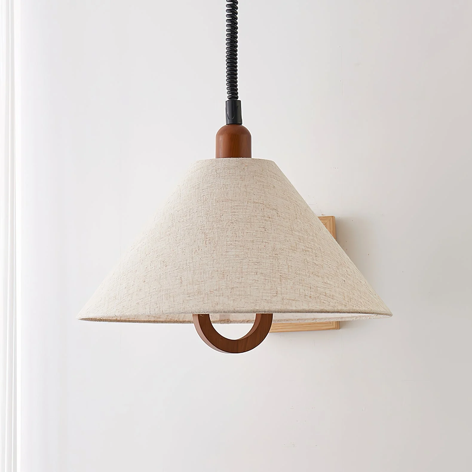 Alcaria Premium Nordic Art Fabric Wood Pendant Lamp - Image 5