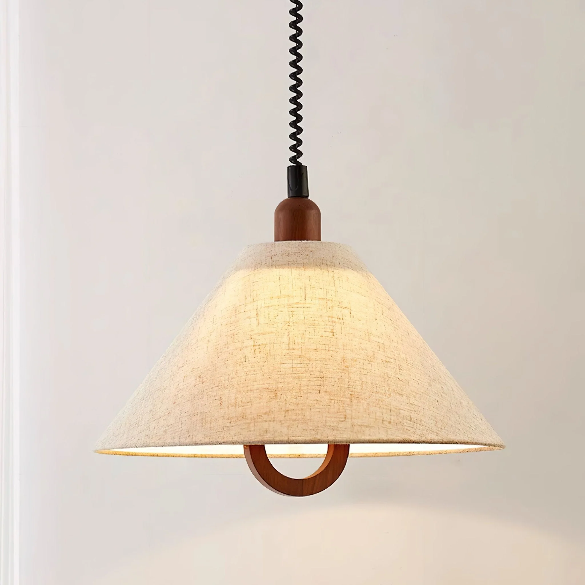 Alcaria Premium Nordic Art Fabric Wood Pendant Lamp - Image 7