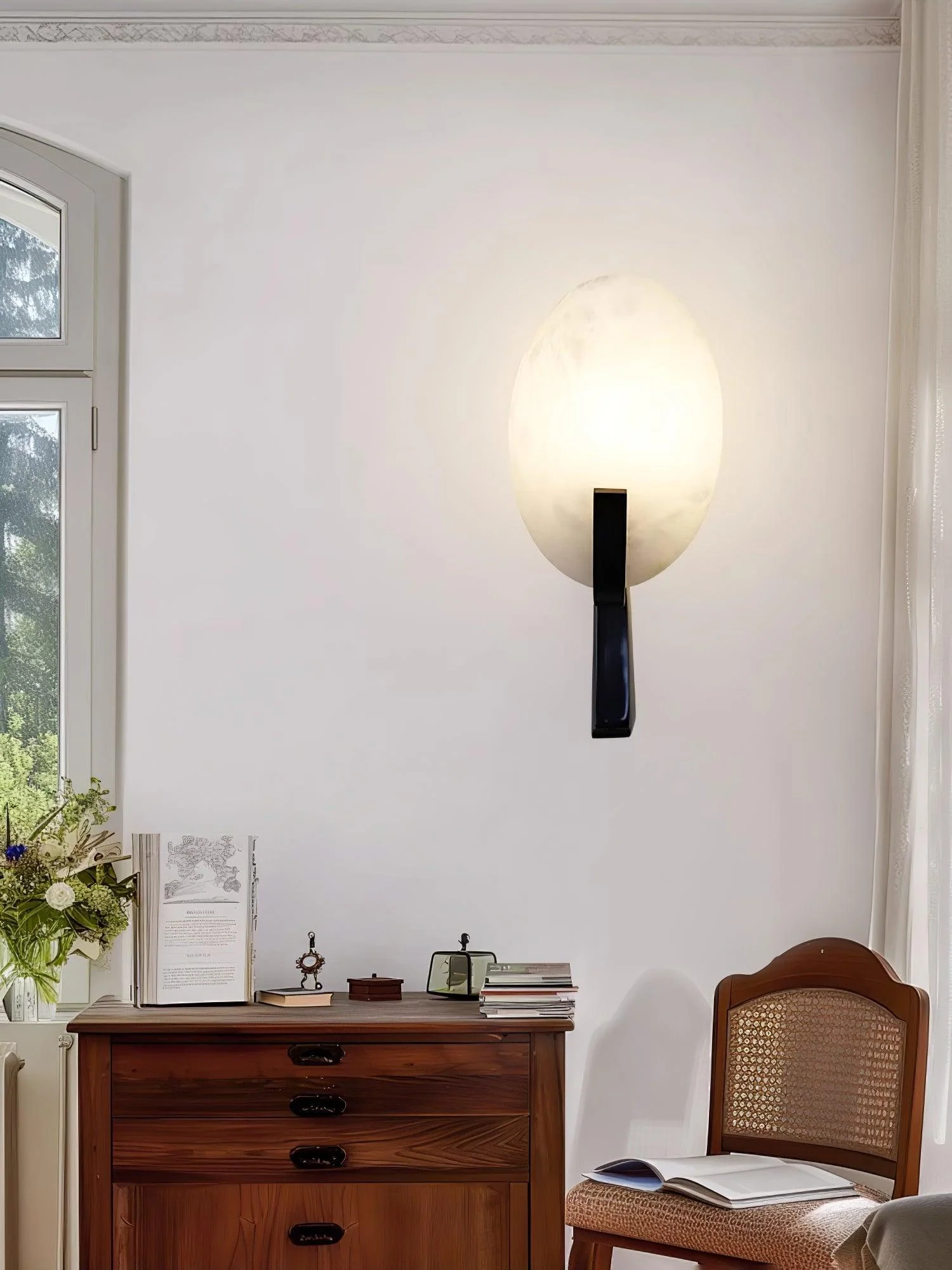 Alice Minimalist Alabaster Wall Light - Image 9