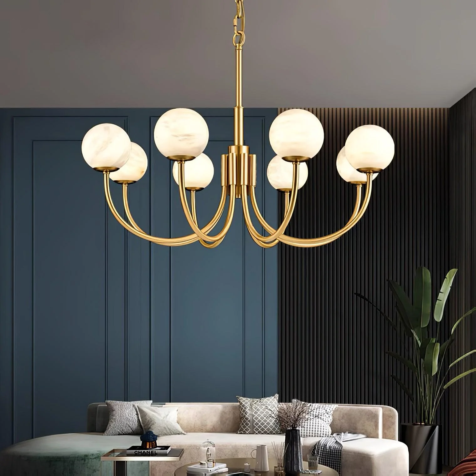 Alira Vintage Alabaster Chandelier Light - Image 36
