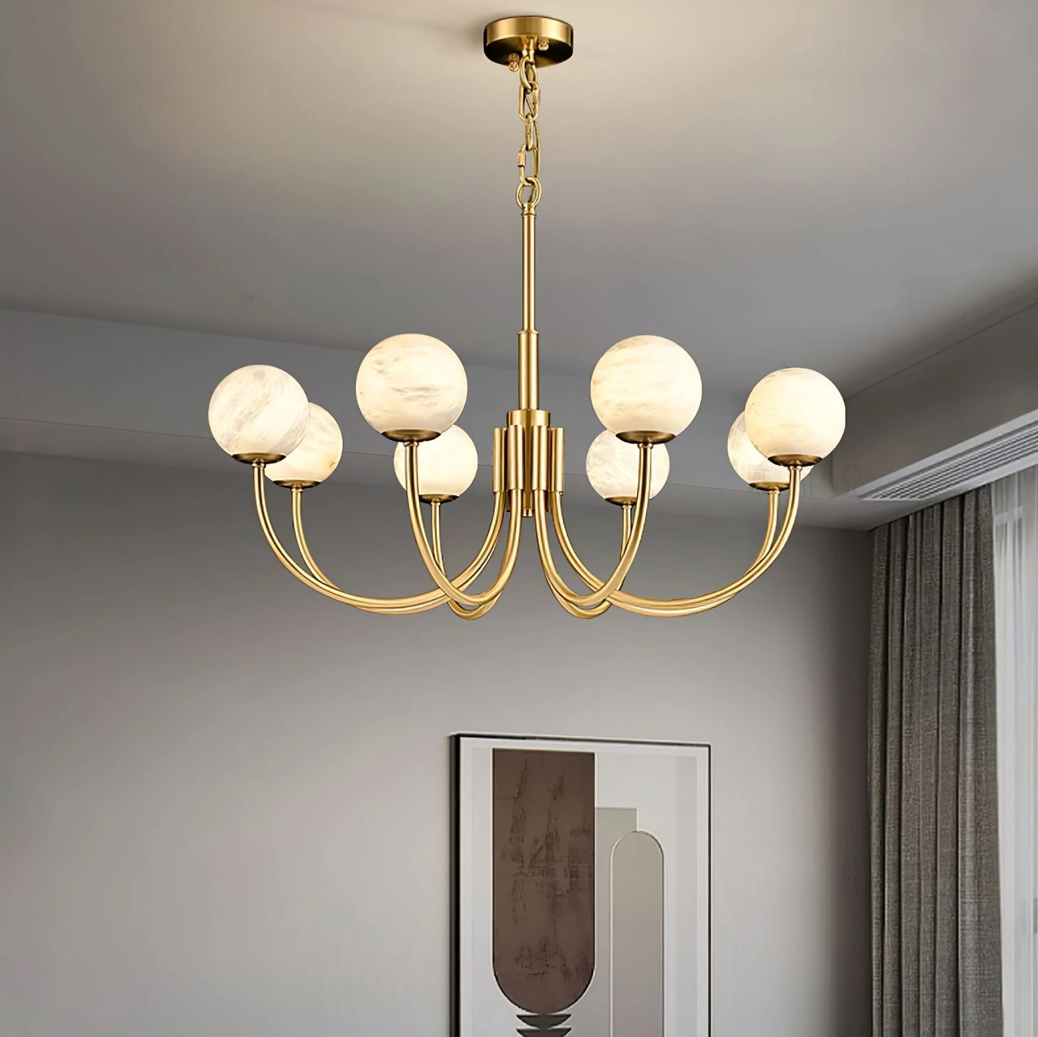 Alira Vintage Alabaster Chandelier Light - Image 5