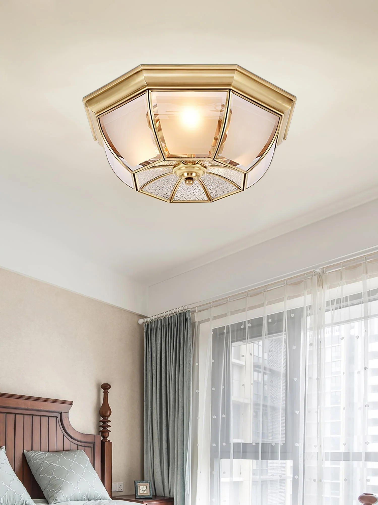 Alirora Bowl Shaped Brass Glass Ceiling Lamp - Image 15