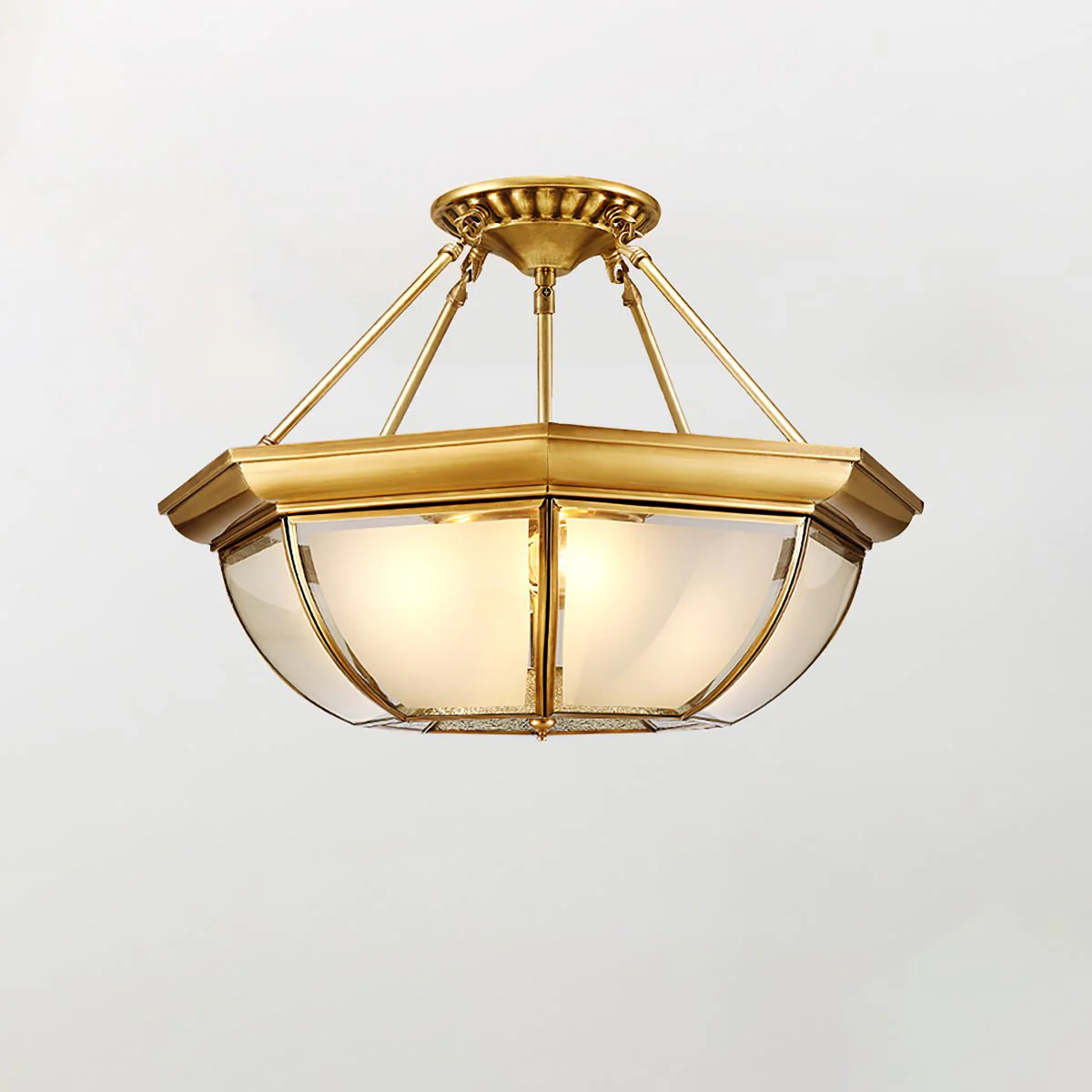Alirora Bowl Shaped Brass Glass Ceiling Lamp - Image 17