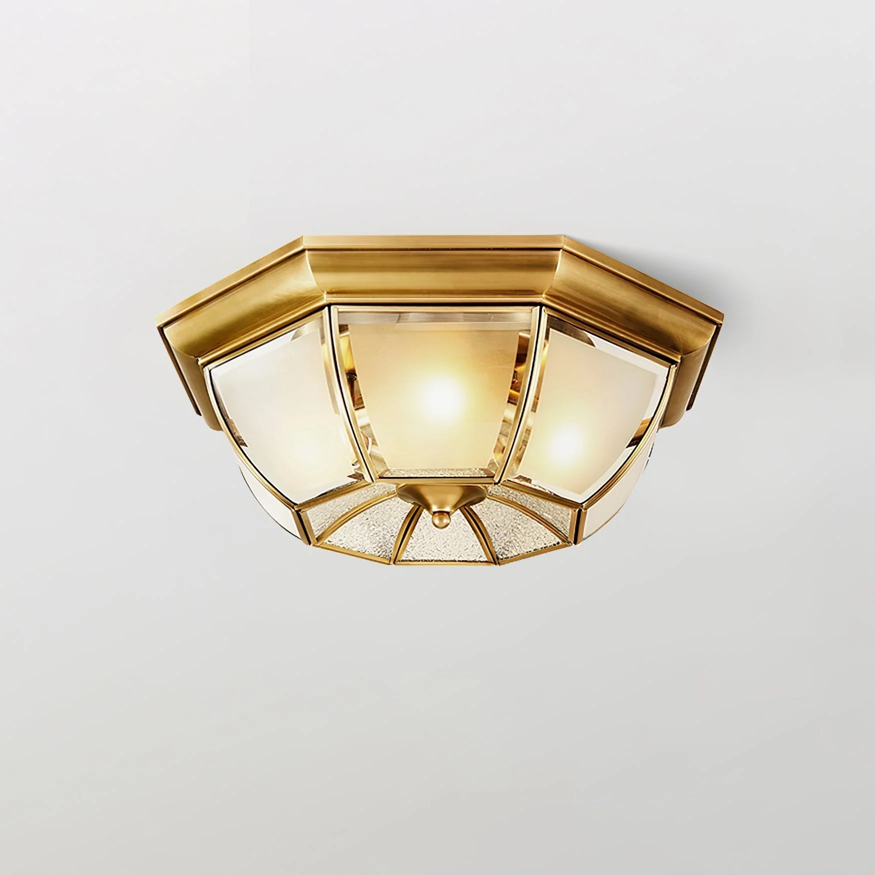 Alirora Bowl Shaped Brass Glass Ceiling Lamp - Image 3