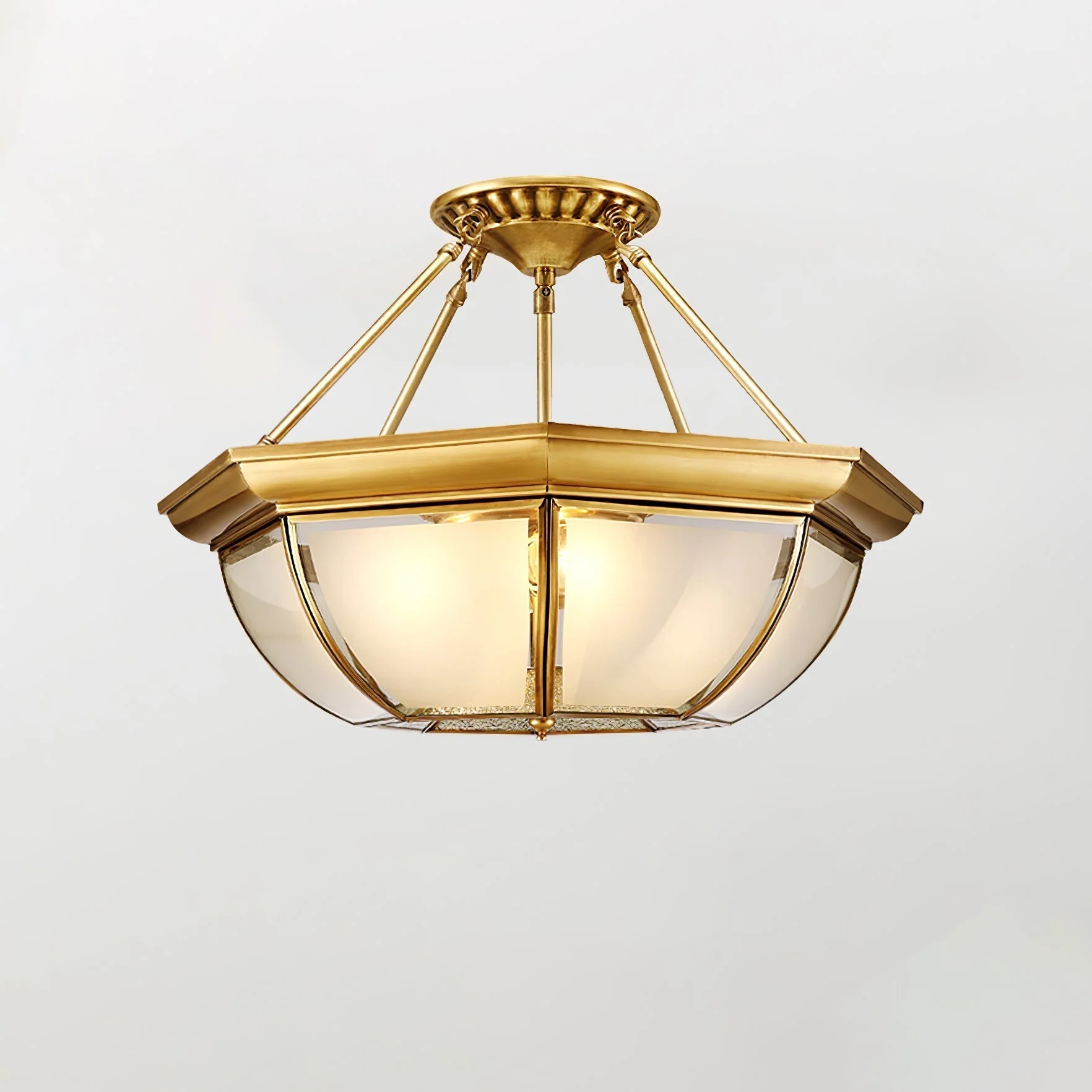 Alirora Bowl Shaped Brass Glass Ceiling Lamp - Image 5