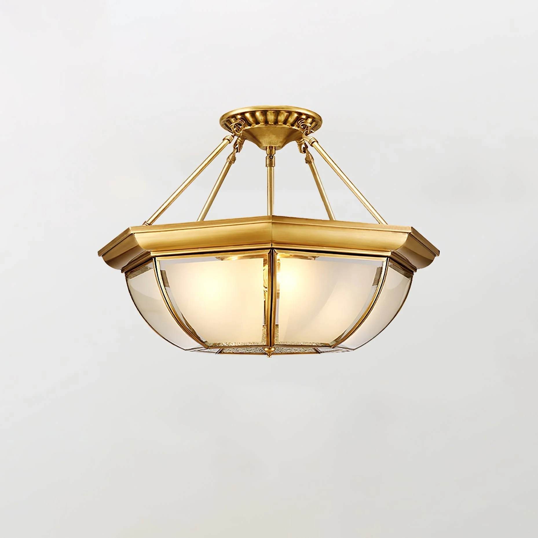 Alirora Bowl Shaped Brass Glass Ceiling Lamp - Image 9