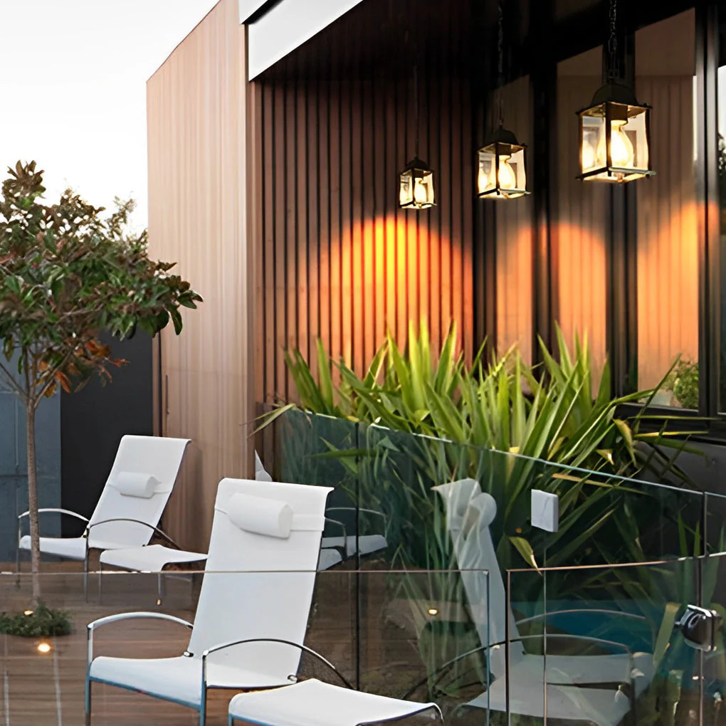 Alma Square Modern Glass Outdoor Pendant Lights - Image 4
