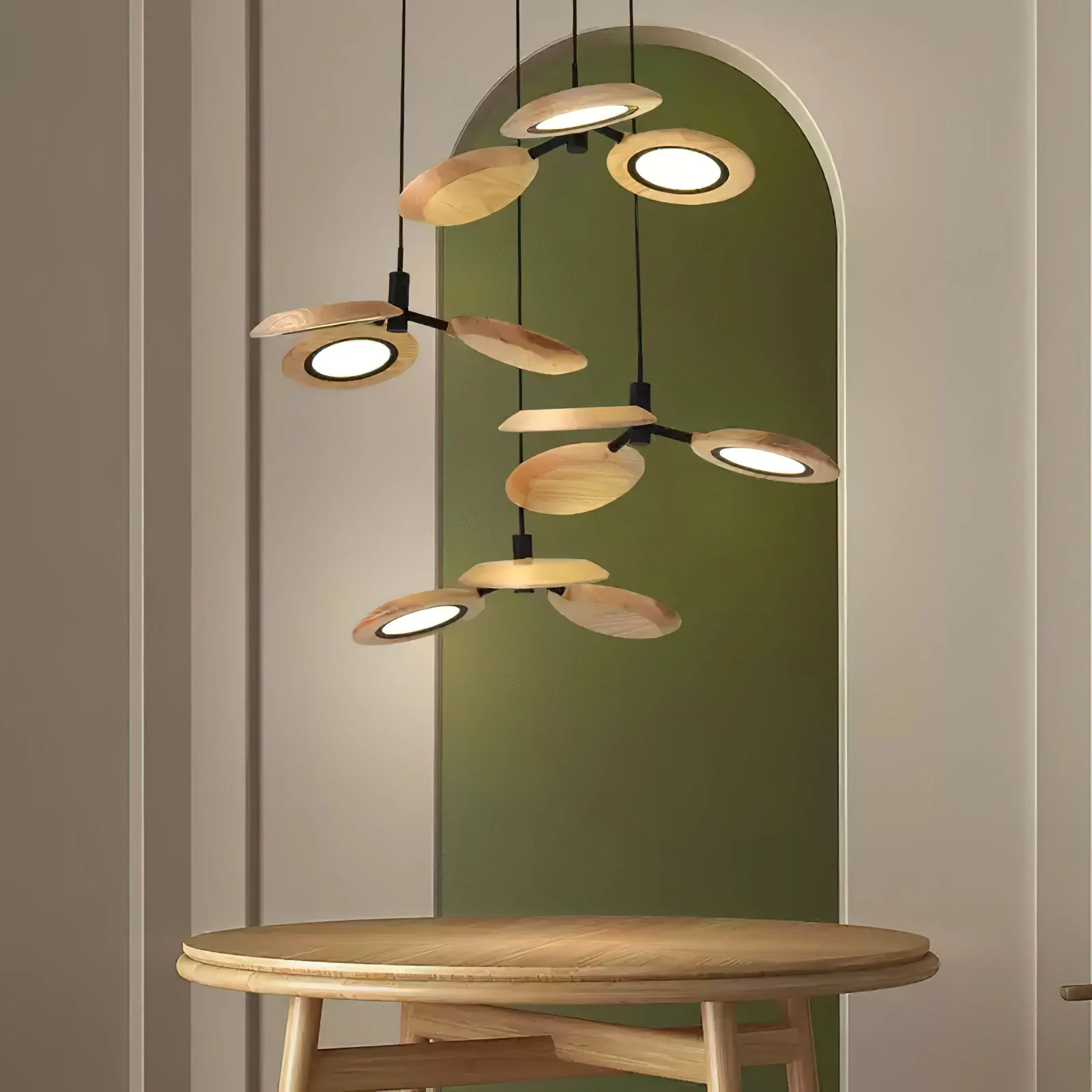 Alnoraris Tiered Wood Pendant Light - Image 4