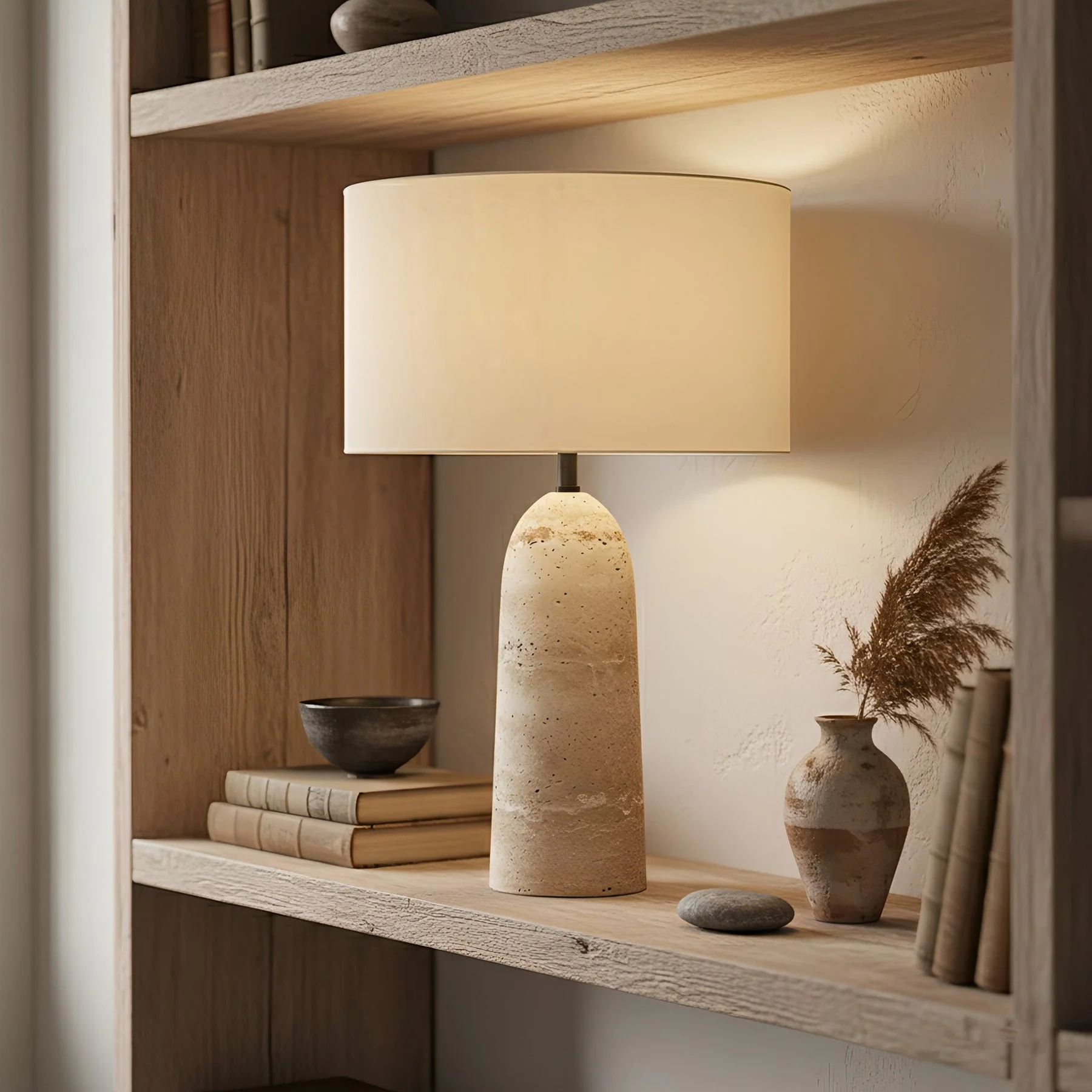 Aloa Wabi-Sabi Travertine Table Lamp - Image 2
