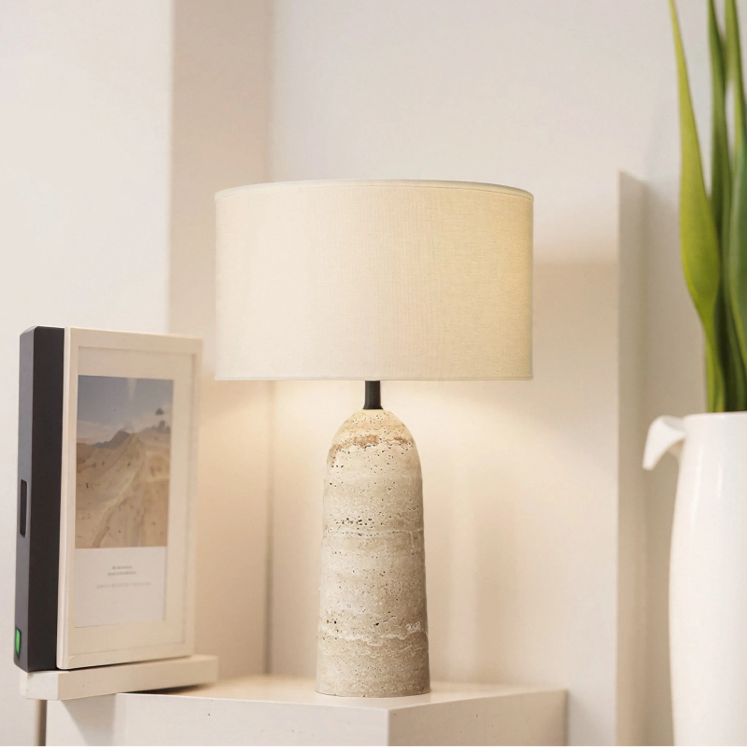 Aloa Wabi-Sabi Travertine Table Lamp - Image 8