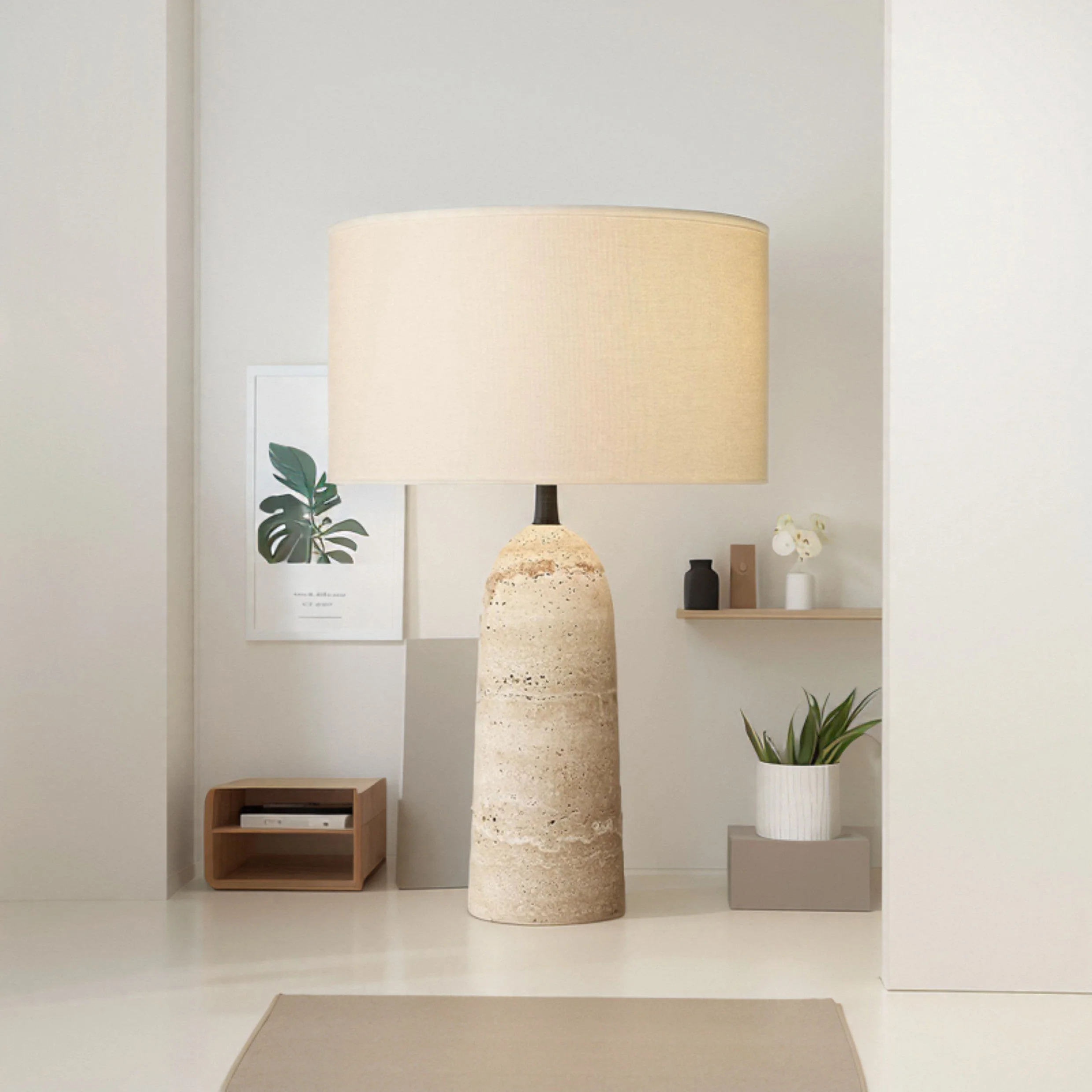 Aloa Wabi-Sabi Travertine Table Lamp - Image 9