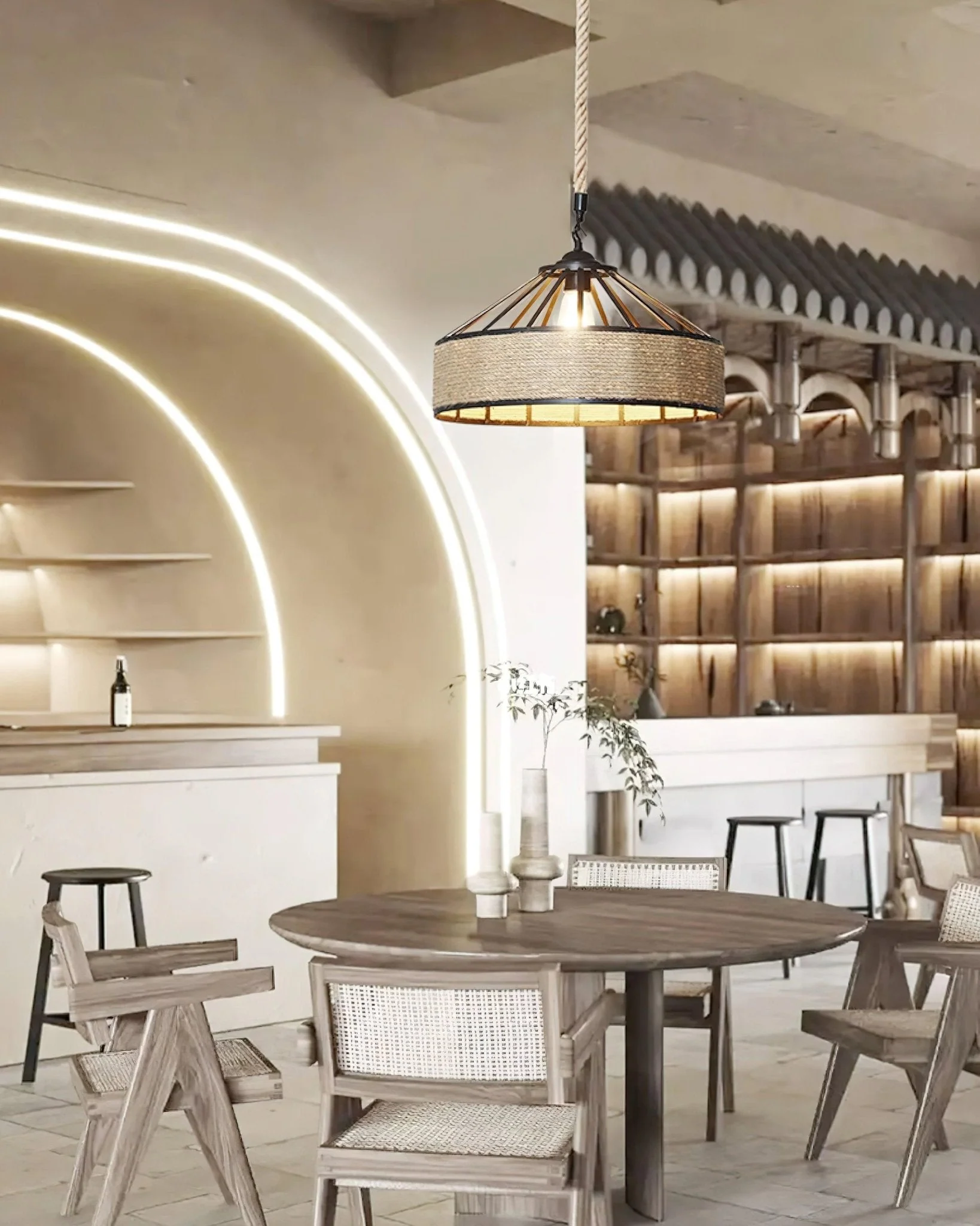 Alshaan Retro Hemp Rope Exquisite Pendant Light - Image 13