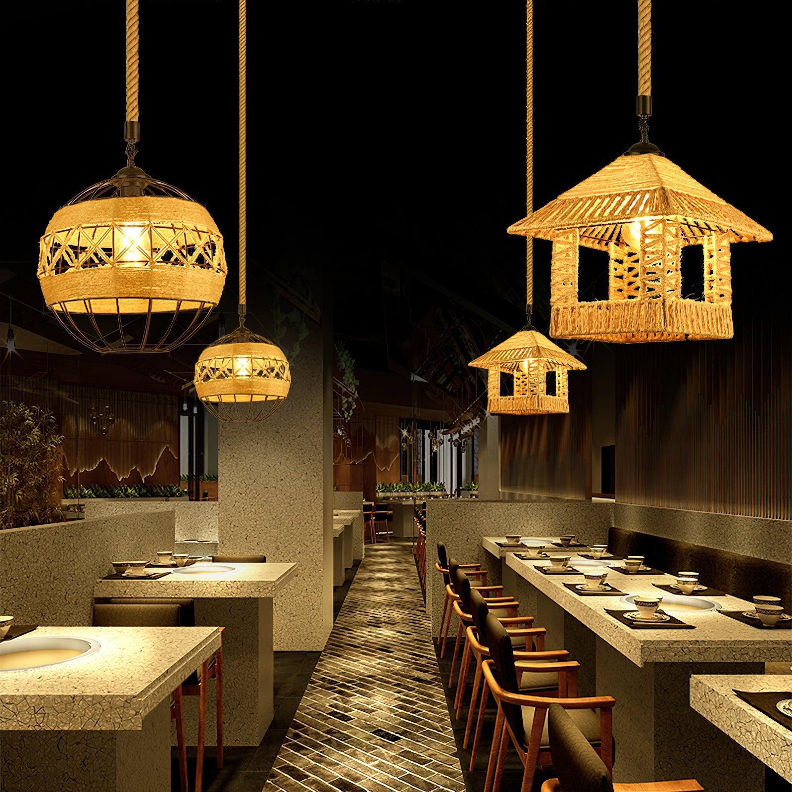 Alshaan Retro Hemp Rope Exquisite Pendant Light - Image 16