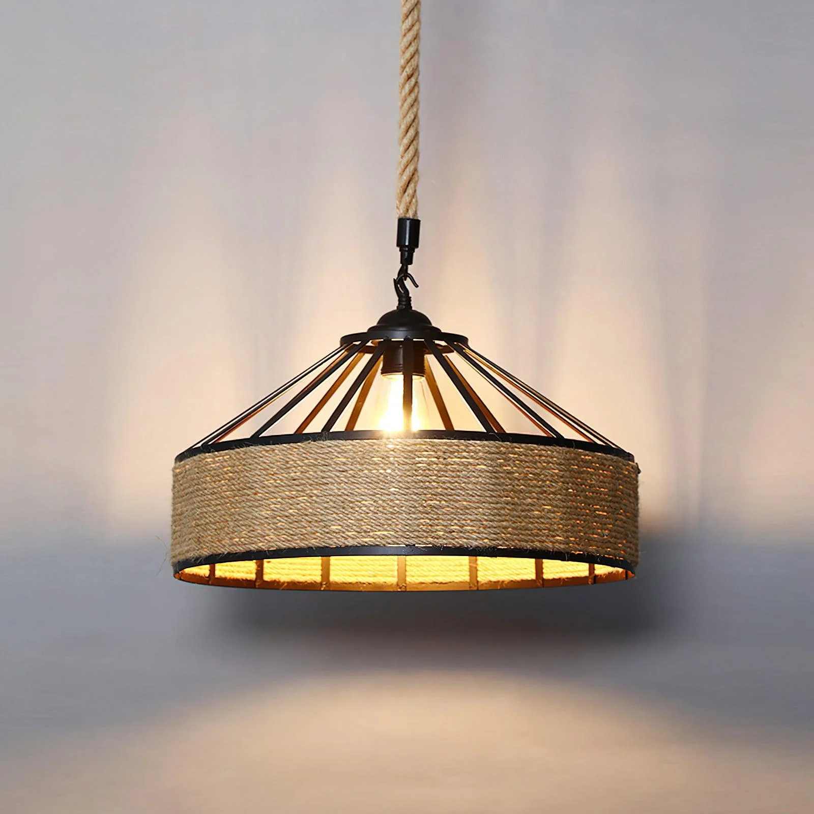 Alshaan Retro Hemp Rope Exquisite Pendant Light - Image 26
