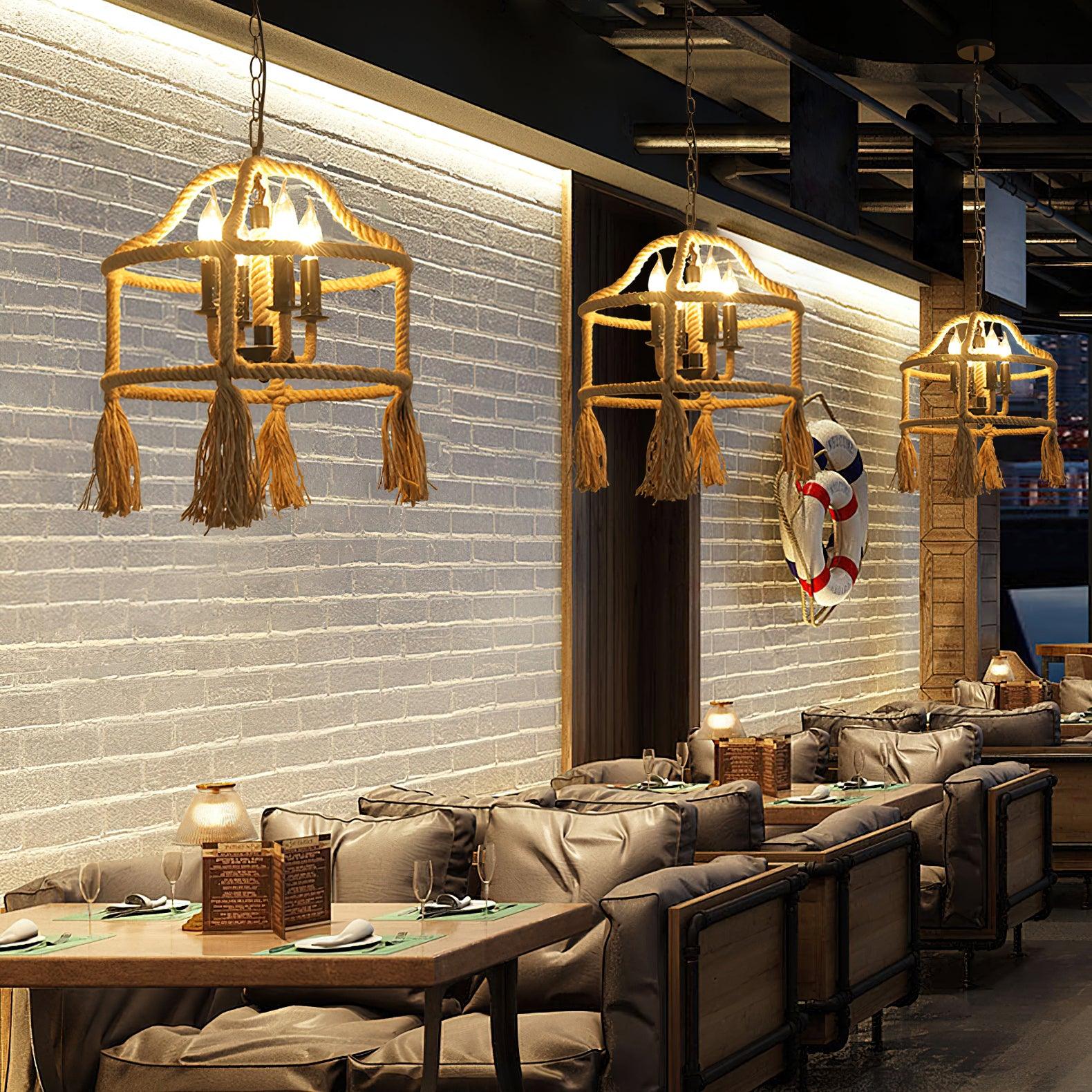 Alshaan Retro Hemp Rope Exquisite Pendant Light - Image 28