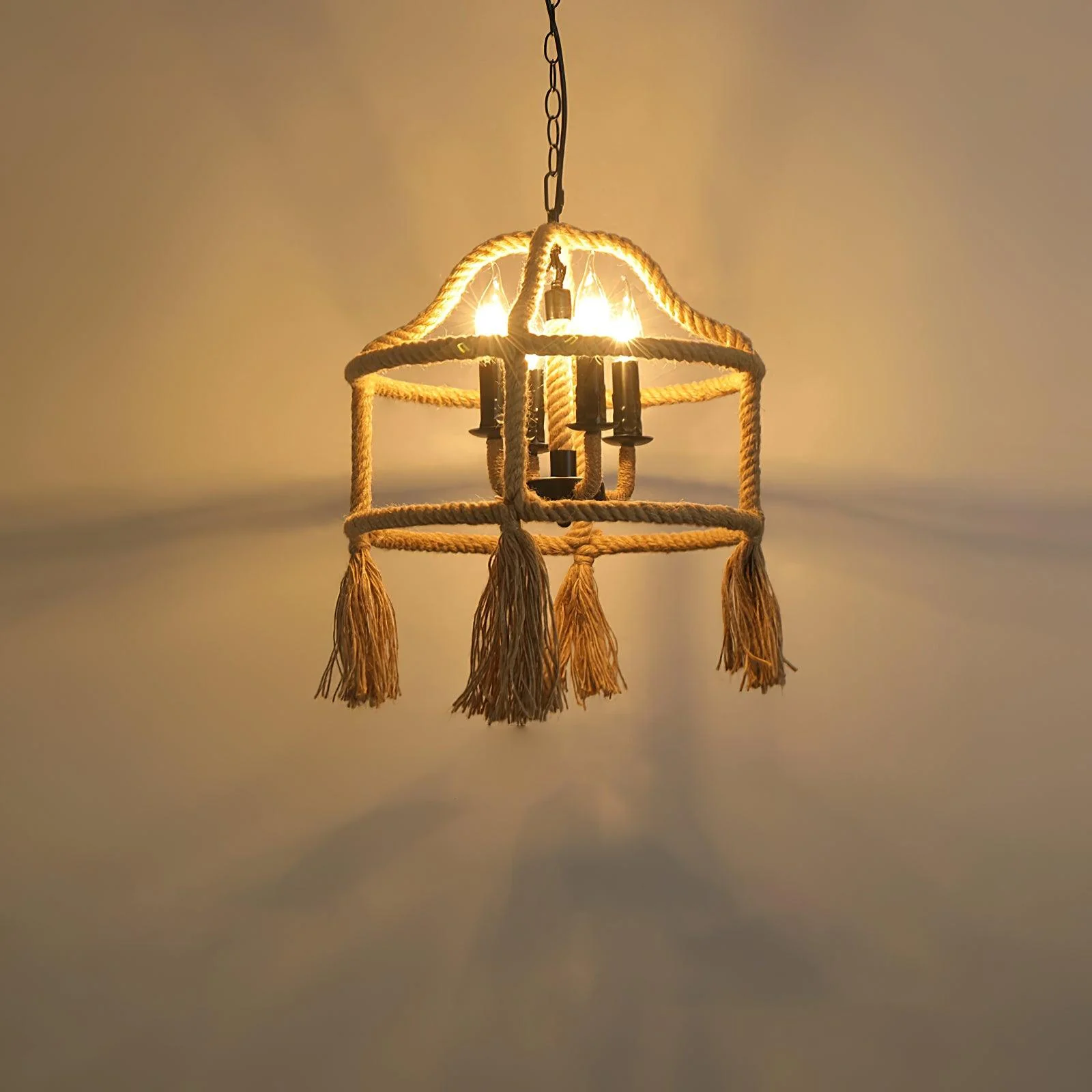 Alshaan Retro Hemp Rope Exquisite Pendant Light - Image 30