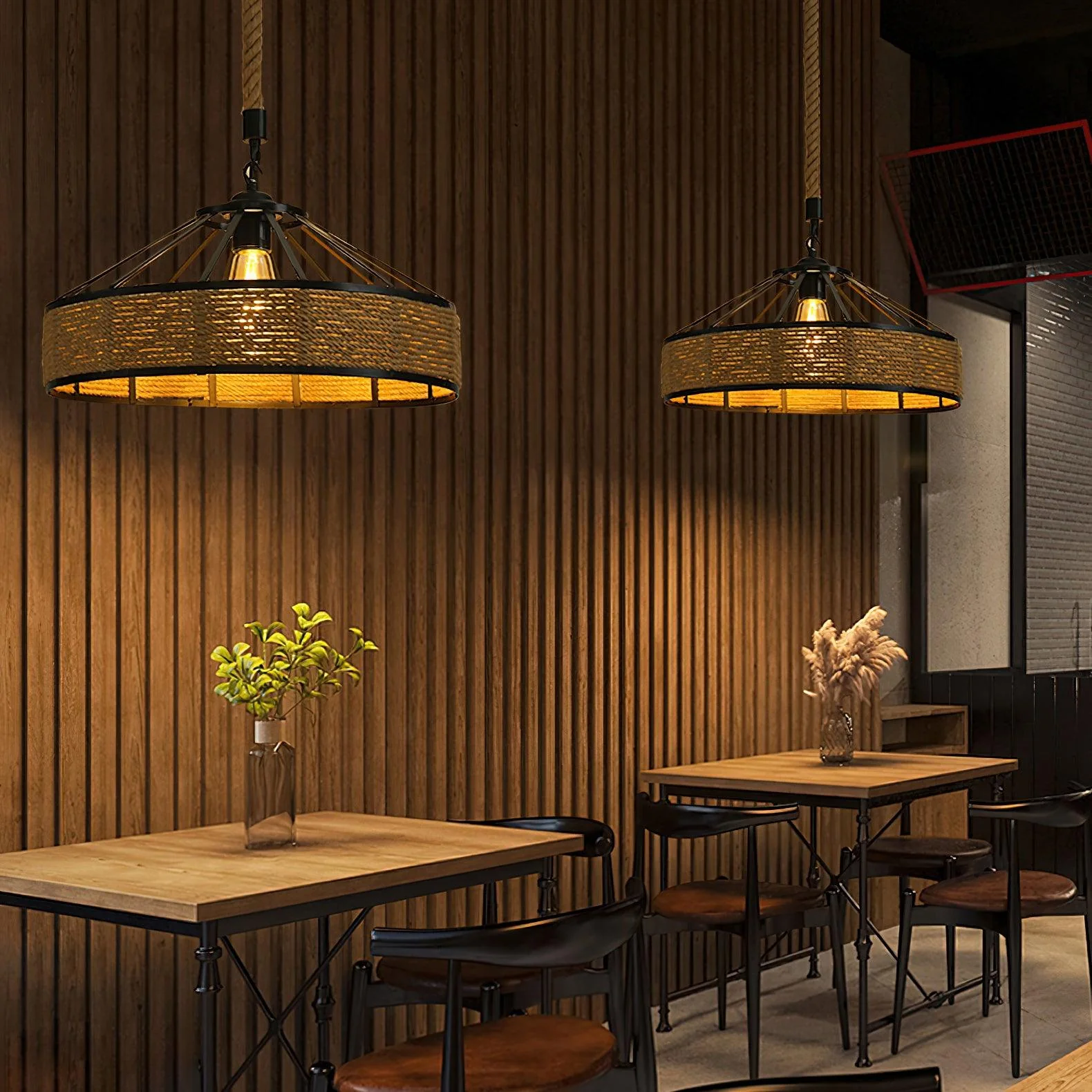 Alshaan Retro Hemp Rope Exquisite Pendant Light - Image 4