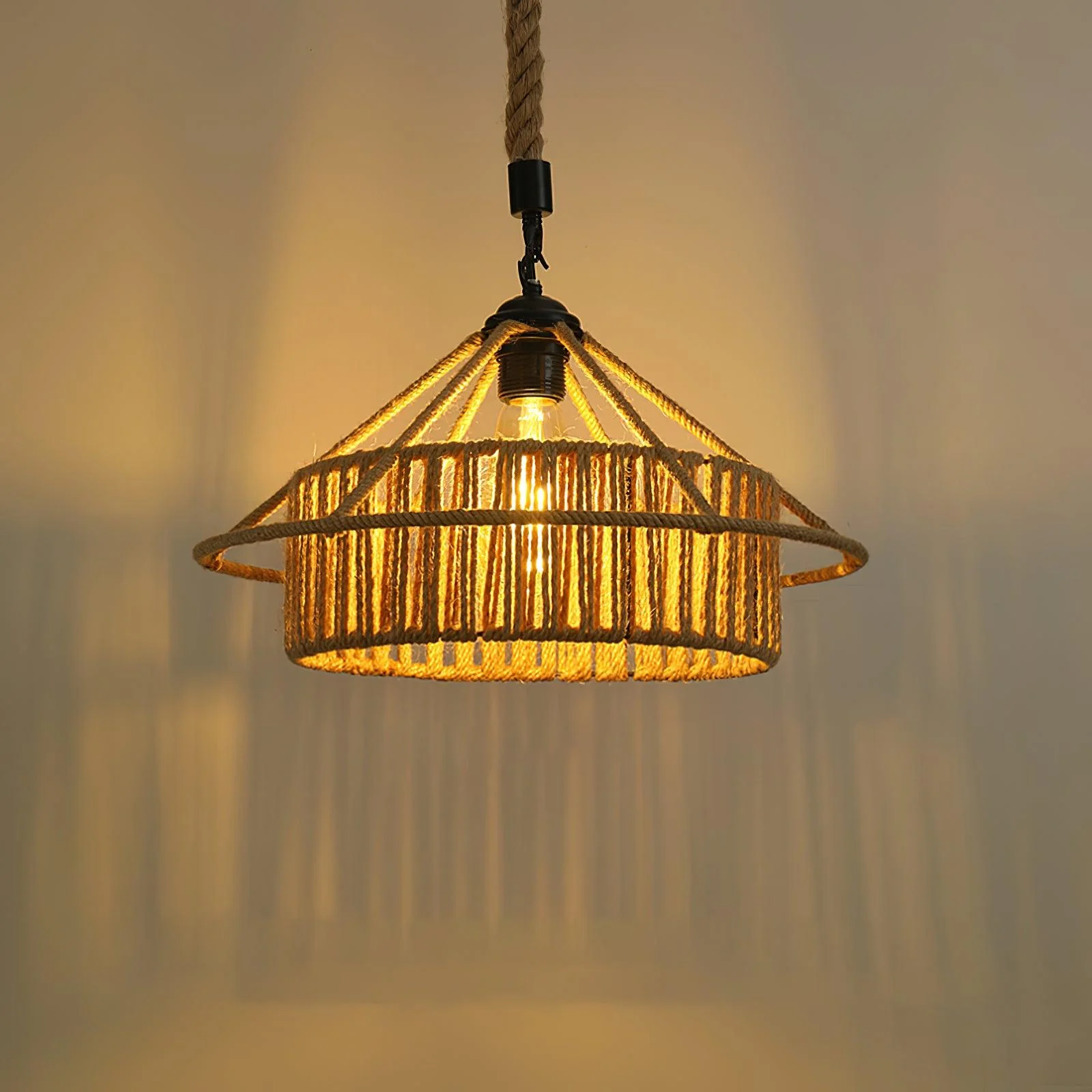Alshaan Retro Hemp Rope Exquisite Pendant Light - Image 42