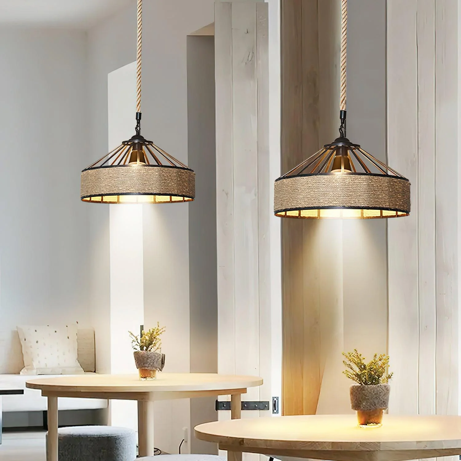 Alshaan Retro Hemp Rope Exquisite Pendant Light - Image 50