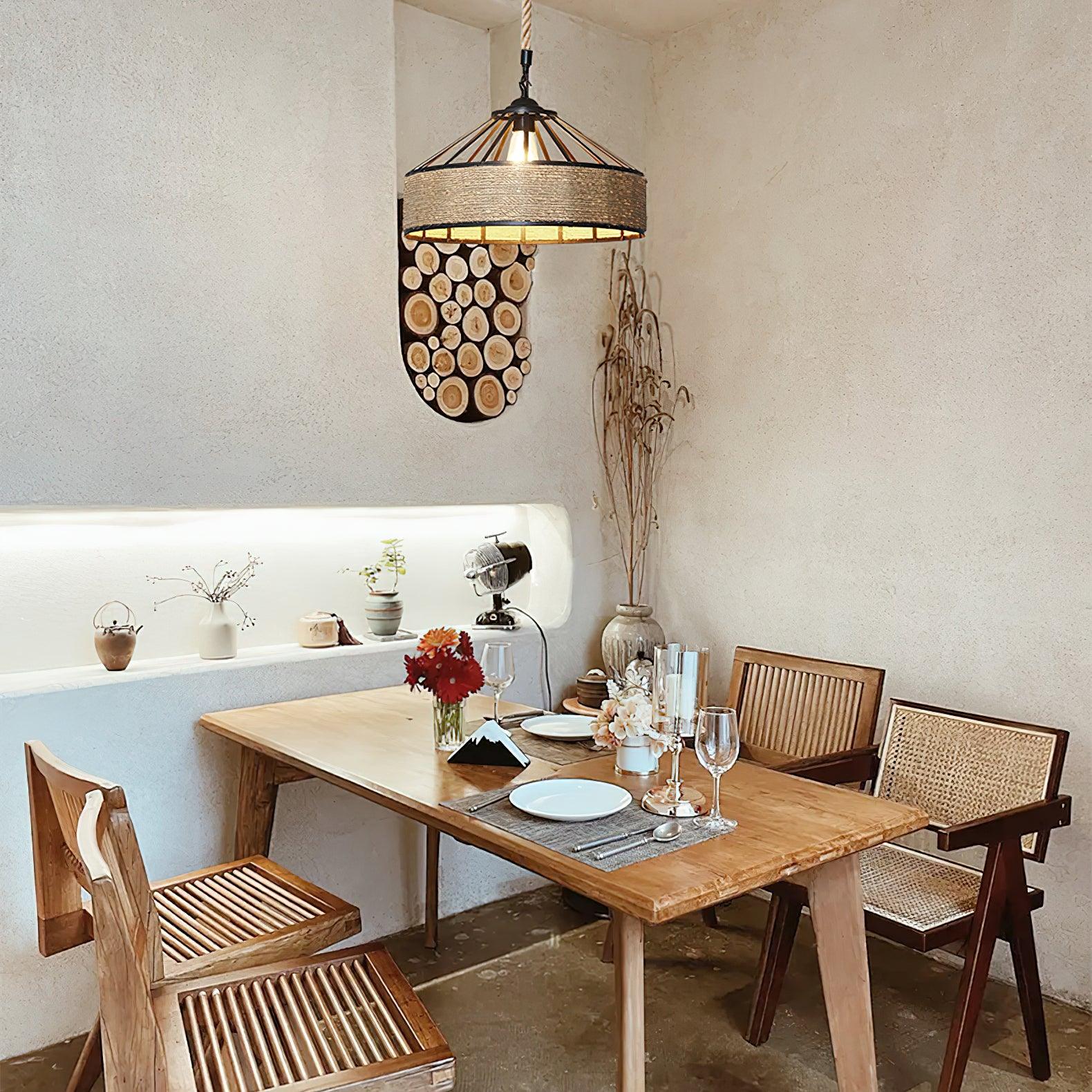 Alshaan Retro Hemp Rope Exquisite Pendant Light - Image 51