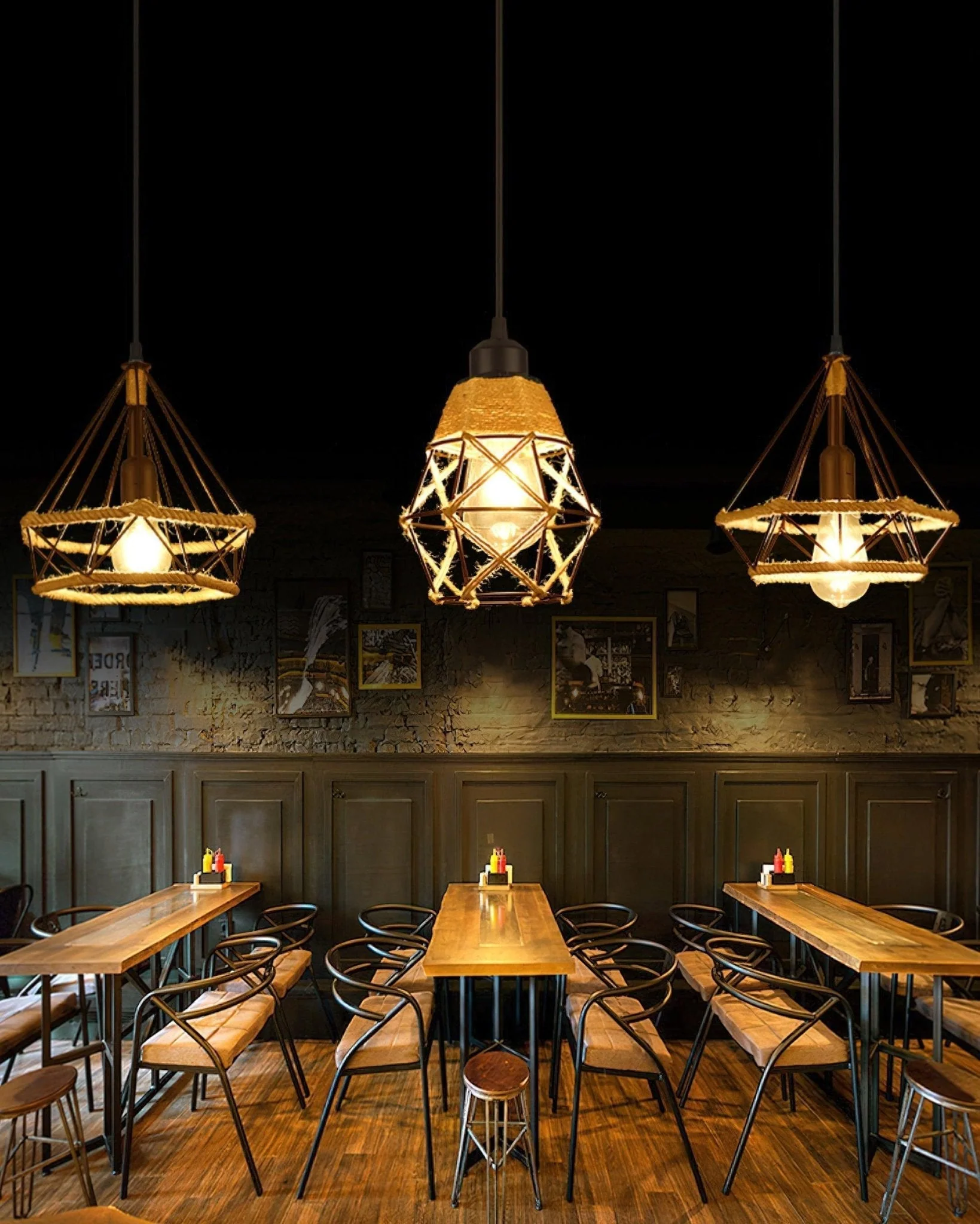 Alshaan Retro Hemp Rope Exquisite Pendant Light - Image 9