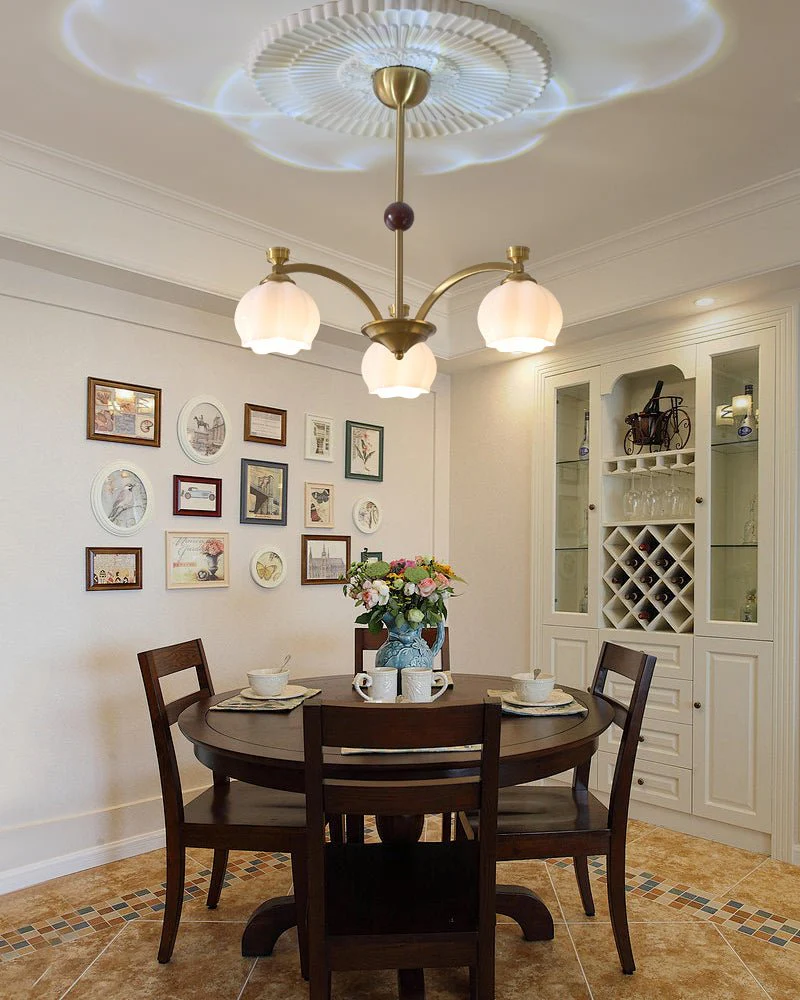 Alshaarae Traditional Premium Arc Wood Glass Chandelier - Image 12