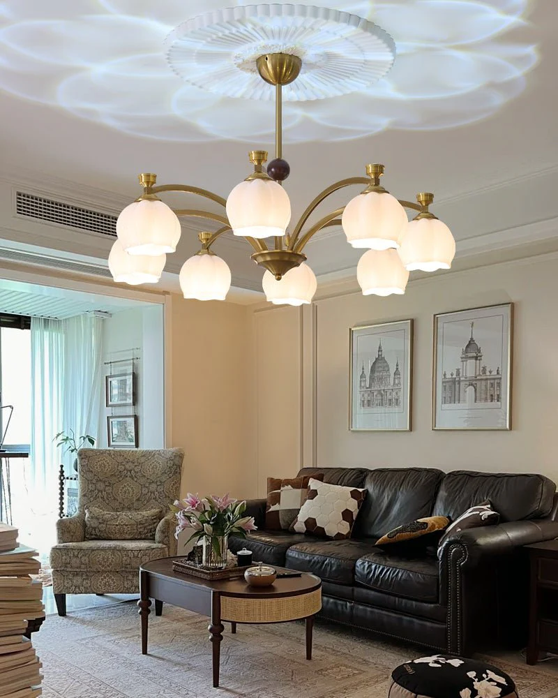 Alshaarae Traditional Premium Arc Wood Glass Chandelier - Image 21