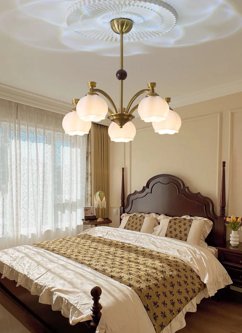 Alshaarae Traditional Premium Arc Wood Glass Chandelier - Image 23