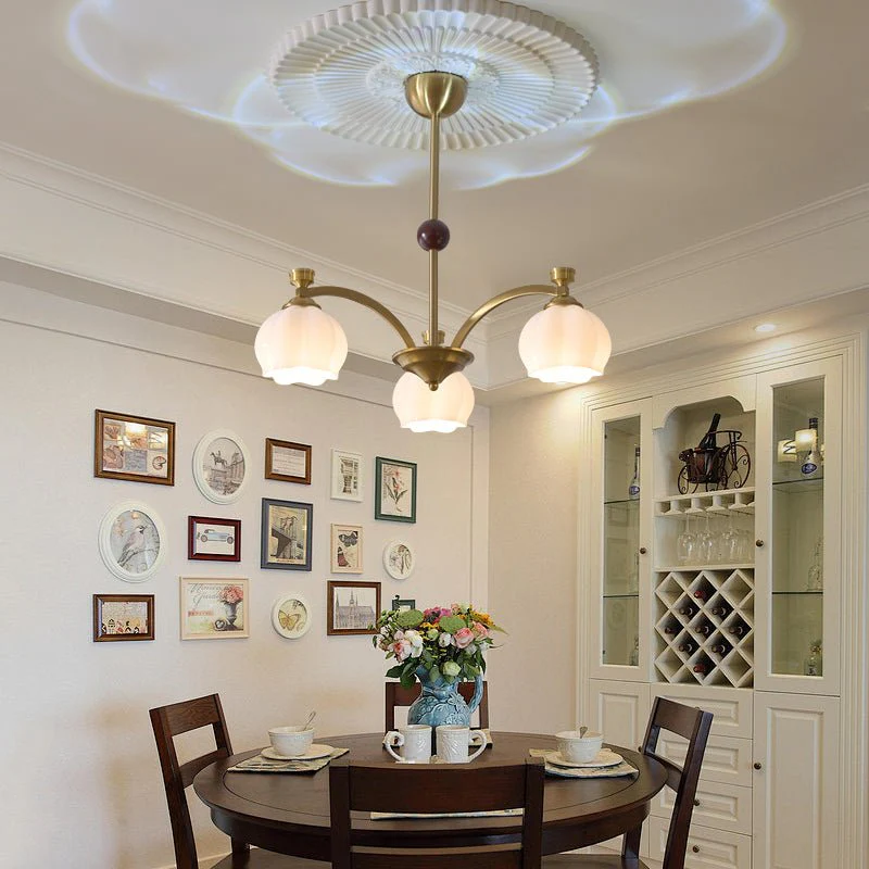 Alshaarae Traditional Premium Arc Wood Glass Chandelier - Image 24