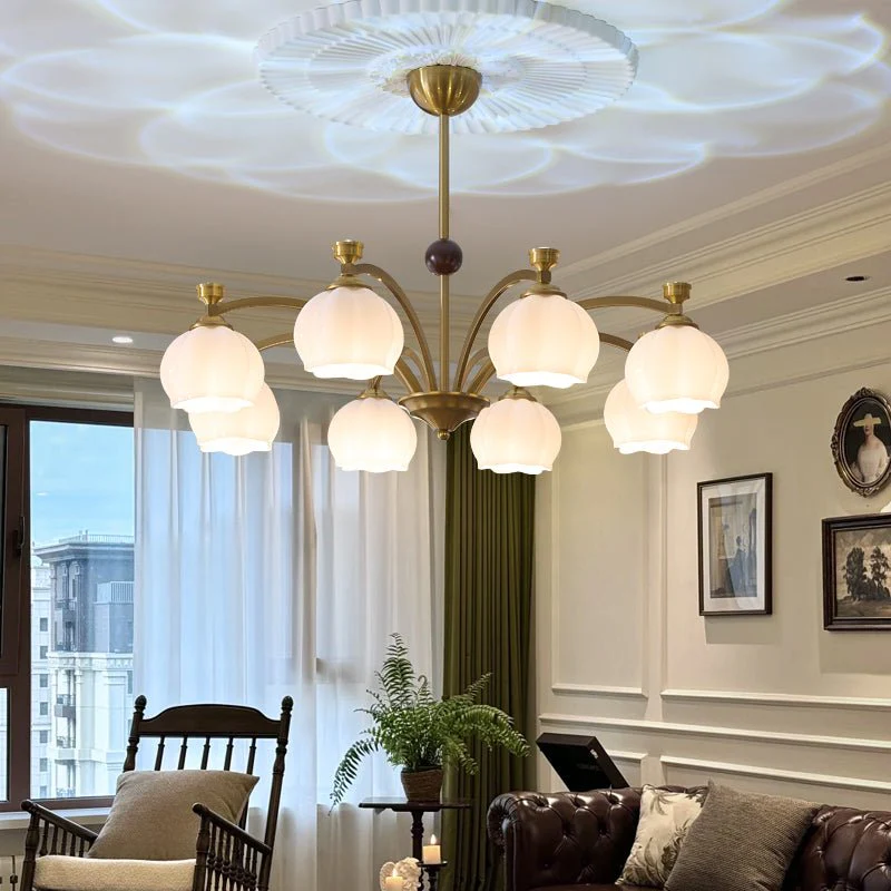 Alshaarae Traditional Premium Arc Wood Glass Chandelier - Image 26