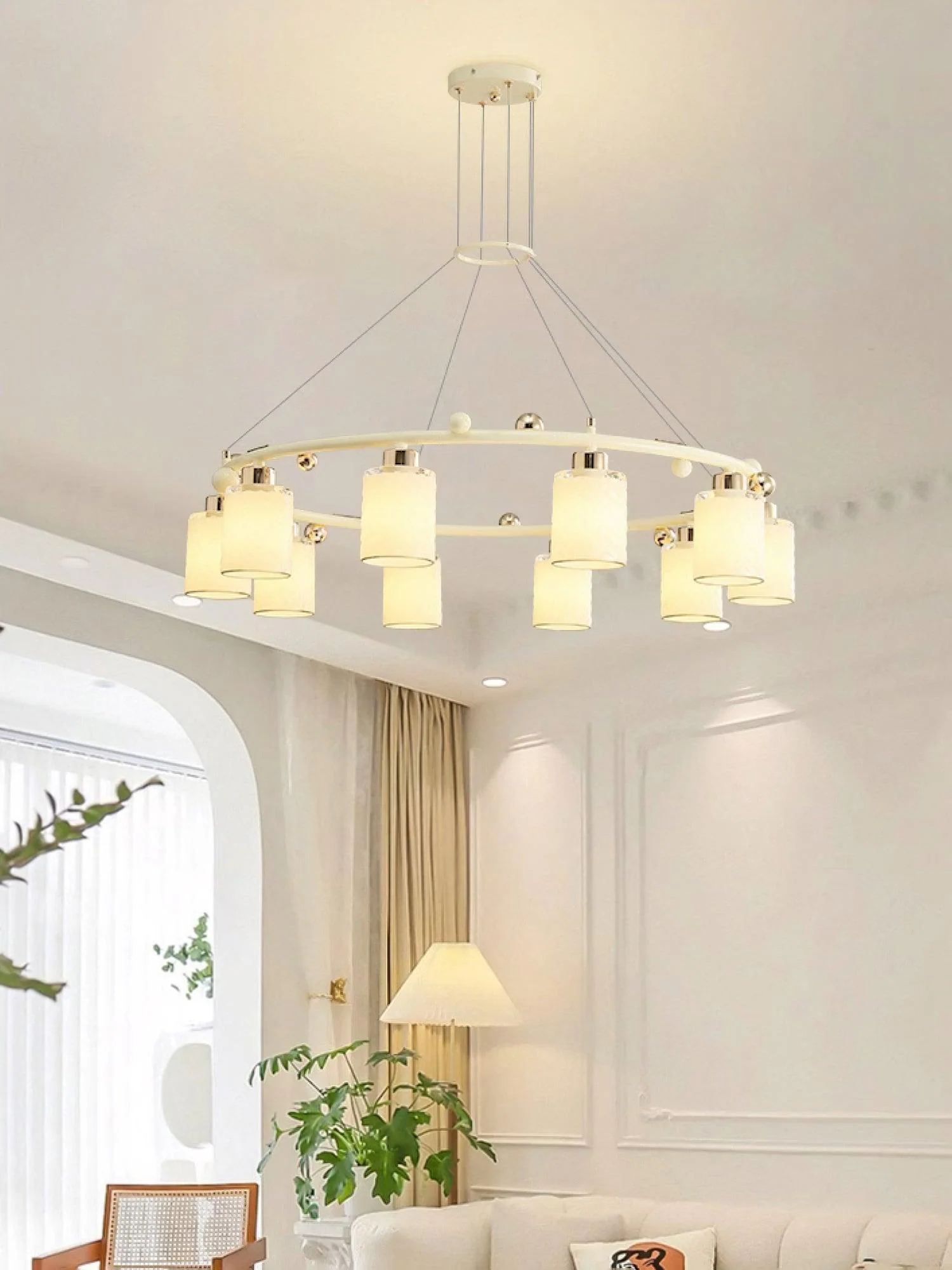Alsile Japandi Style Glass Chandelier - Image 17
