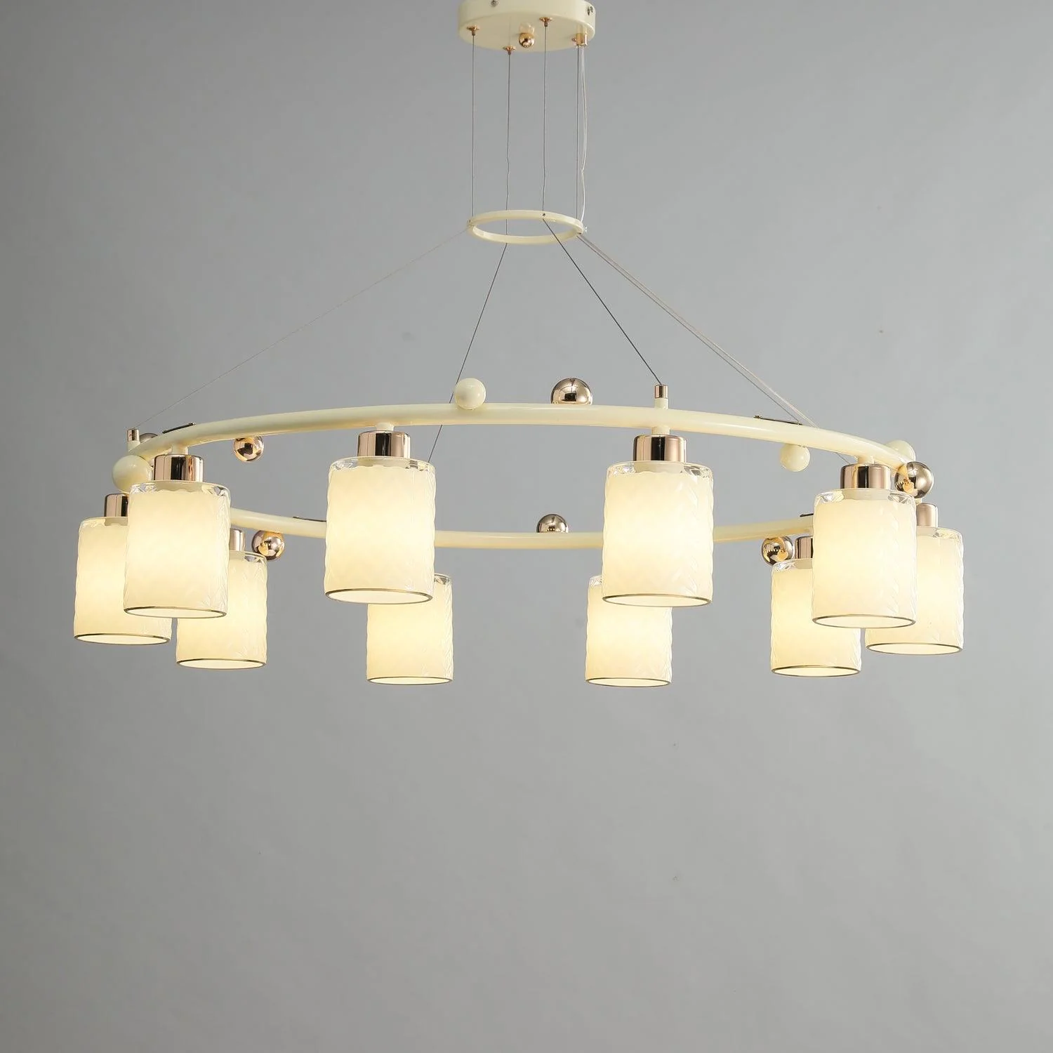 Alsile Japandi Style Glass Chandelier - Image 18