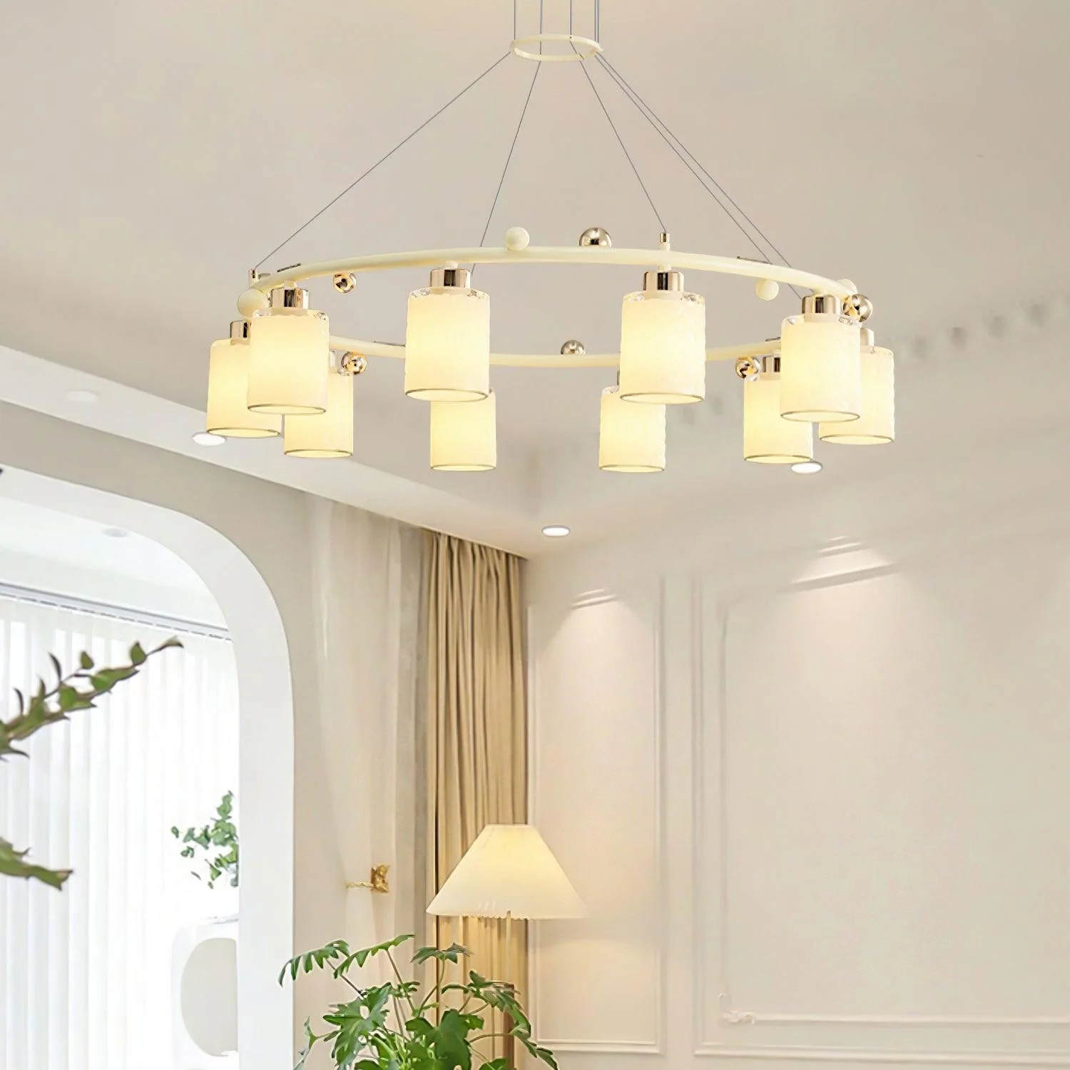 Alsile Japandi Style Glass Chandelier - Image 24