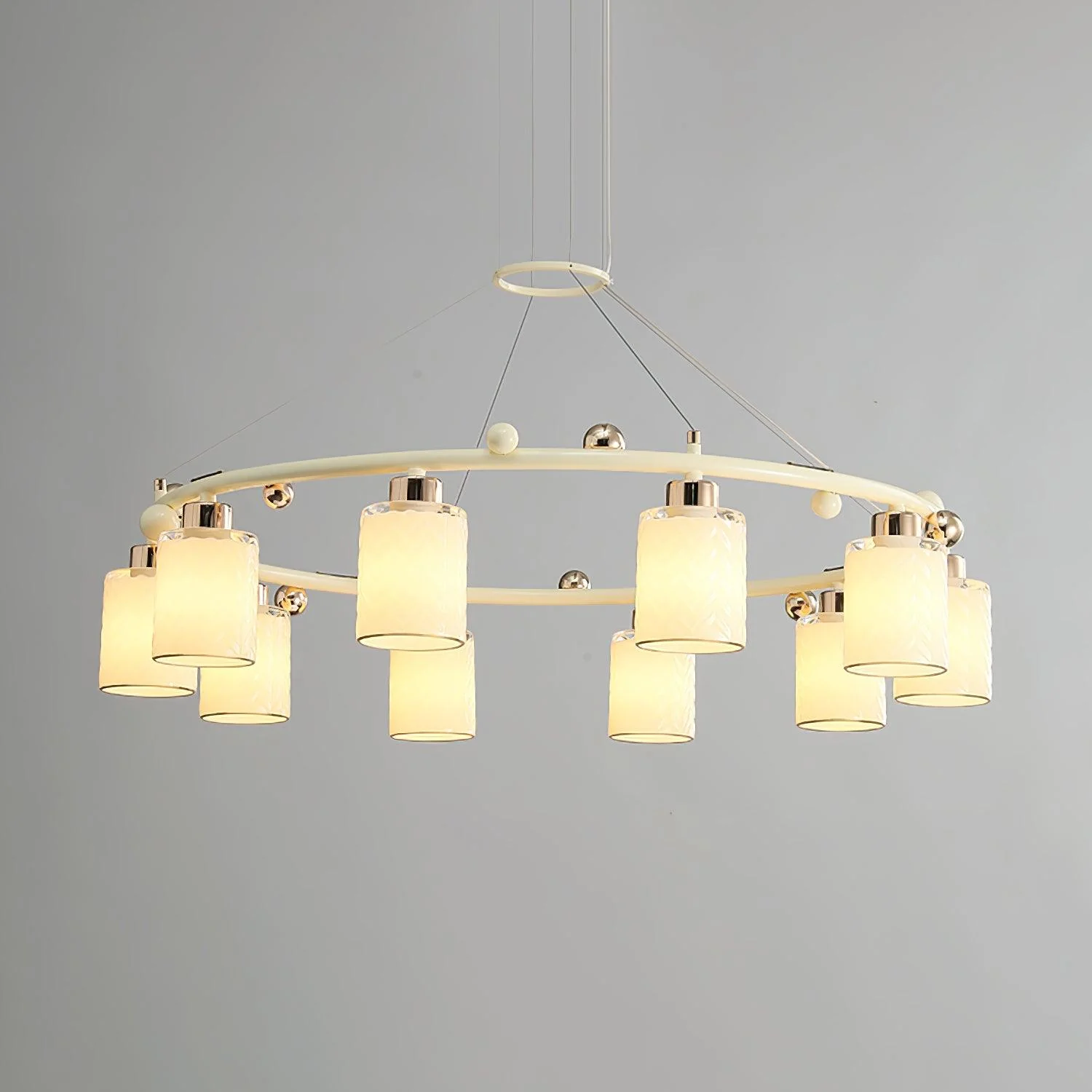 Alsile Japandi Style Glass Chandelier - Image 25