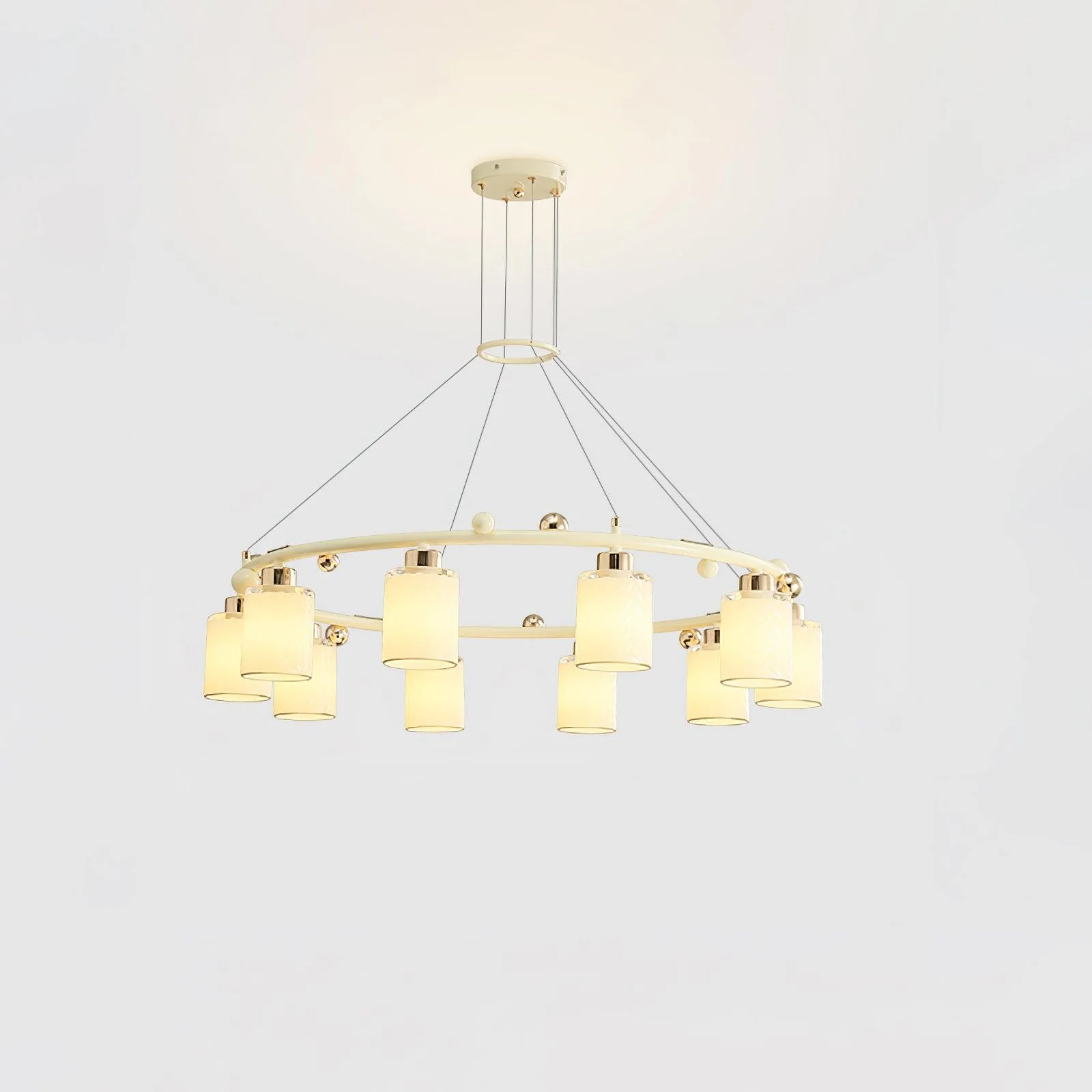 Alsile Japandi Style Glass Chandelier - Image 26