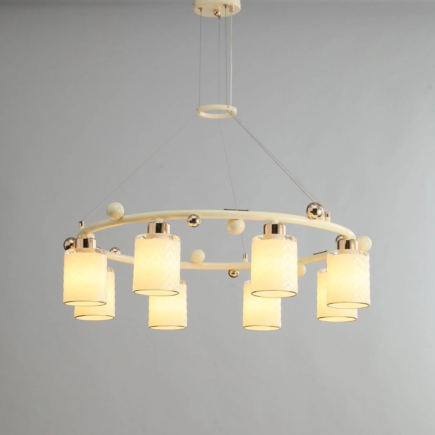 Alsile Japandi Style Glass Chandelier - Image 5