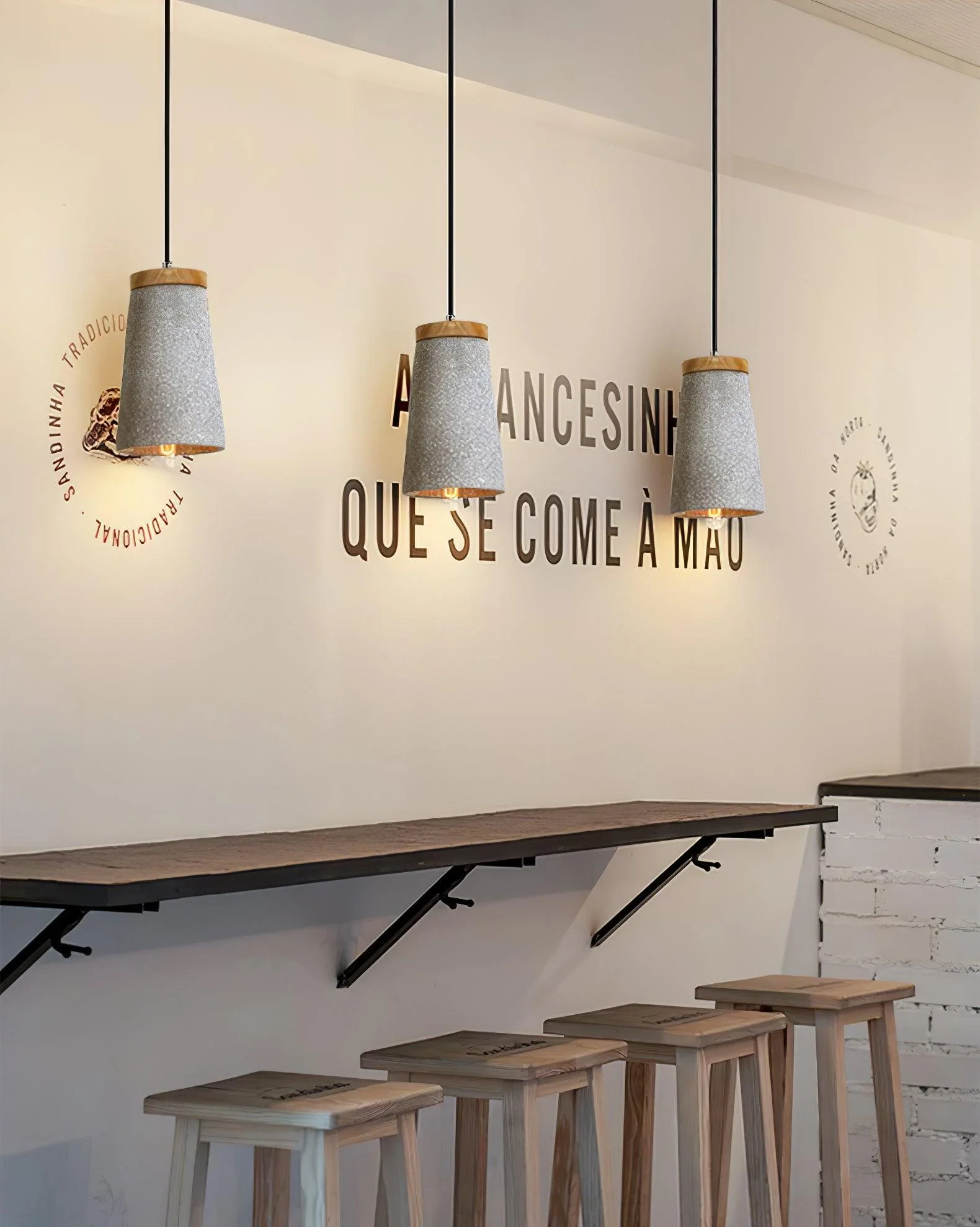 Althere Wood Cement Pendant Light - Image 26