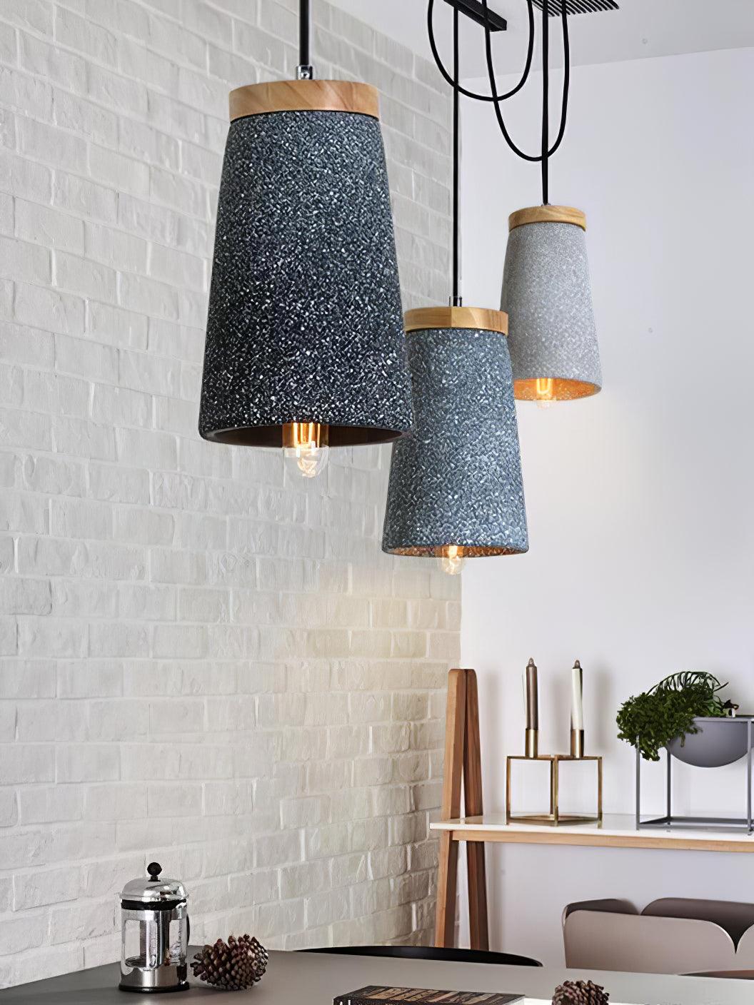 Althere Wood Cement Pendant Light - Image 27