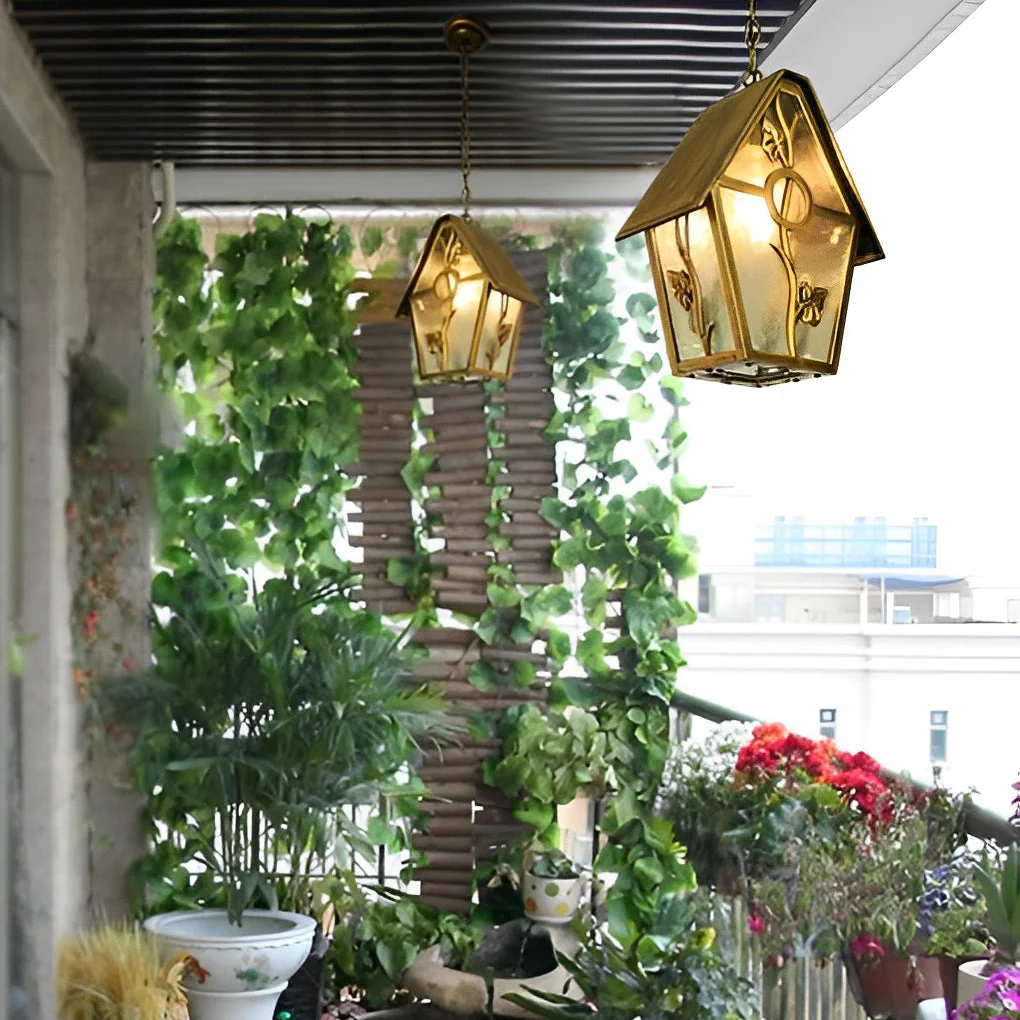 Ambe Creative Cabin American Glass Outdoor Chandelier Lamp - Image 3