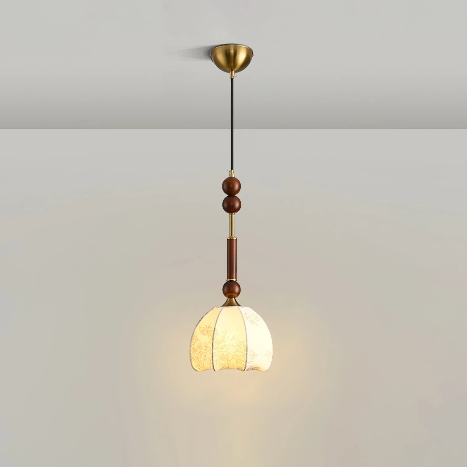 AmberGlow Vintage Wood Pendant Lamp - Image 10