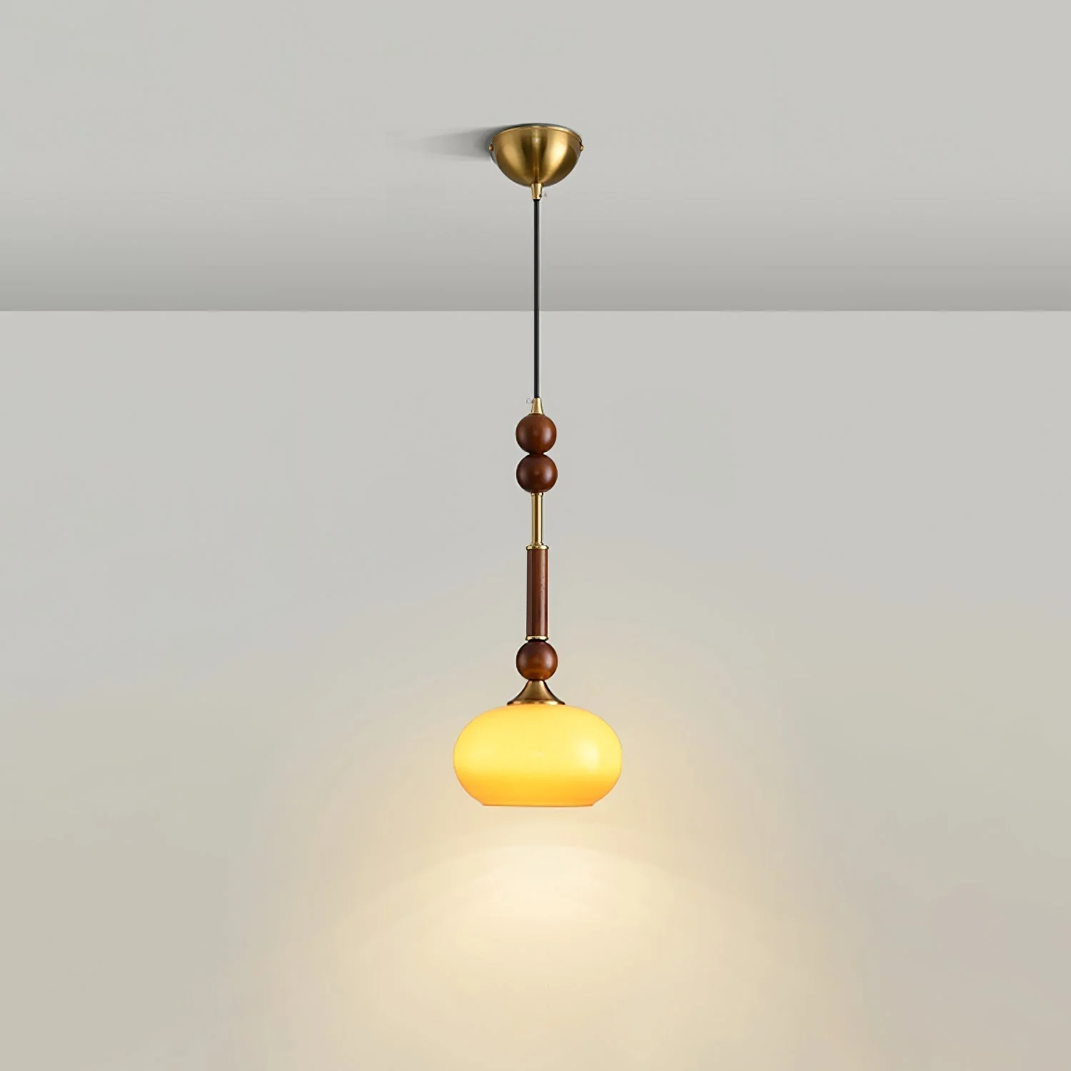AmberGlow Vintage Wood Pendant Lamp - Image 11